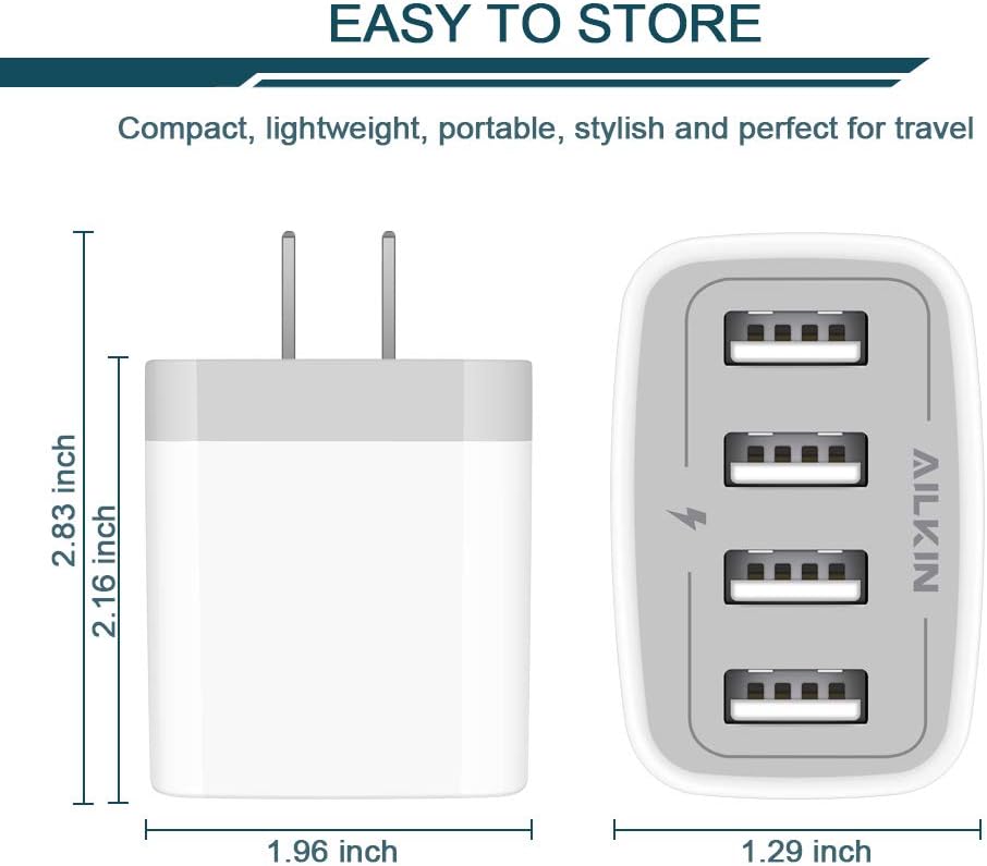 Thumbnail 1 de AILKIN 4.8A USB Charger Cube 4-port