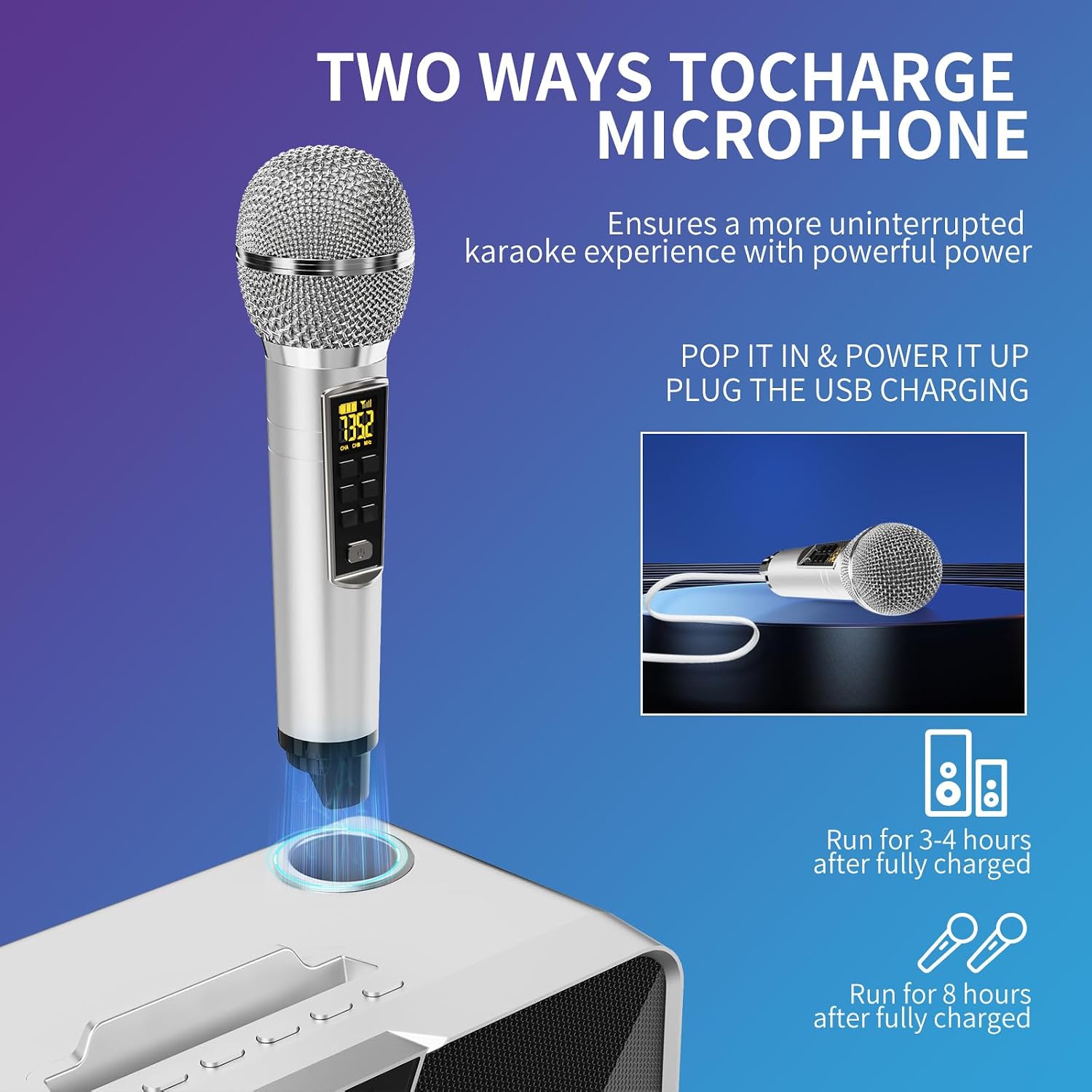 Thumbnail 4 de Karaoke machine with dual UHF microphones