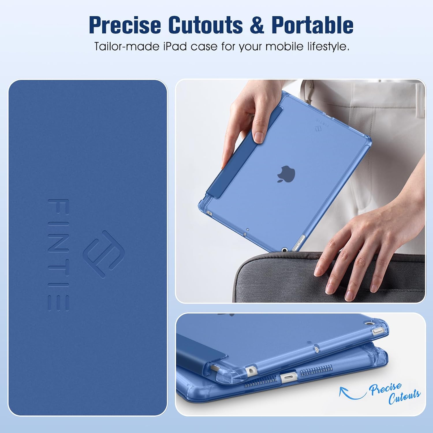 Thumbnail 6 de FINTIE Hülle für iPad 9. Generation / 10,2 Zoll – Transparent, Navy, mit Stifthalter und Auto Sleep/Wake