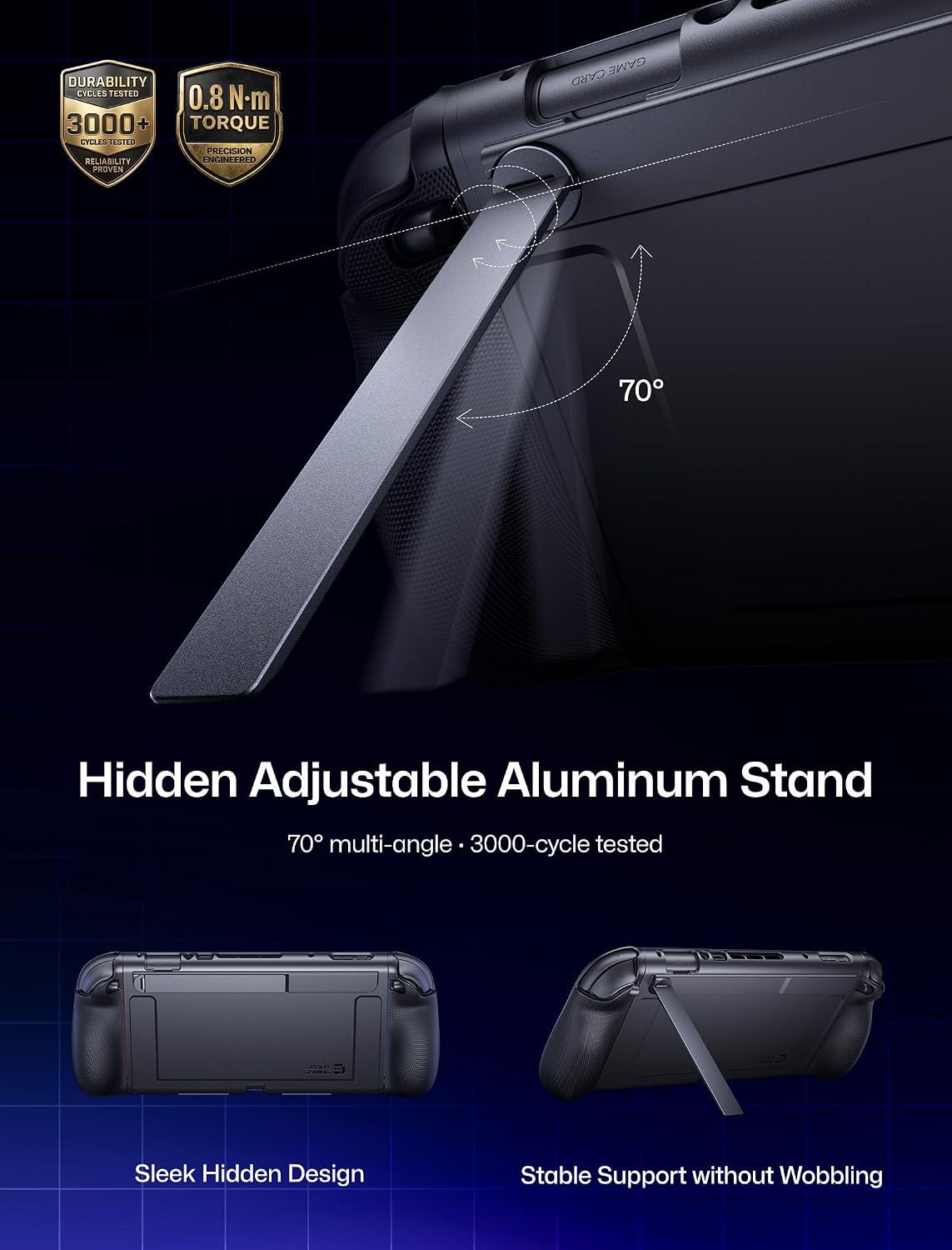 Detalle de JSAUX PC0118A Dockable Switch 2 Case with Split Grip and Folding Stand
