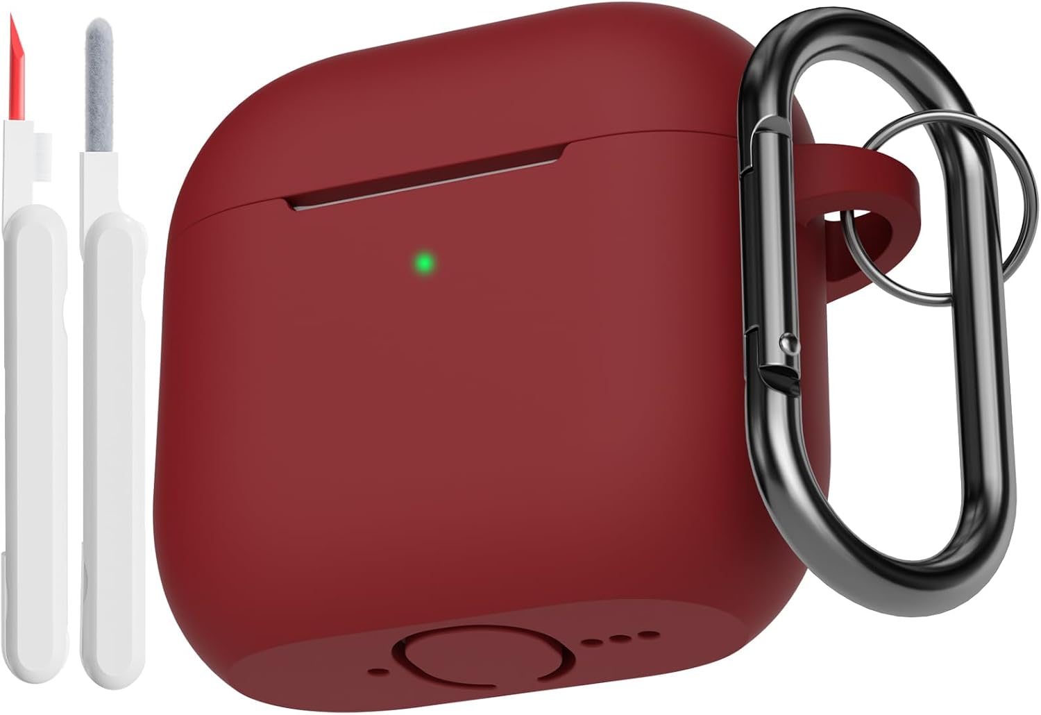 Detalle de KOKOKA Case Cover for AirPods 4th Gen (2024) with Cleaning Kit – Burgundy