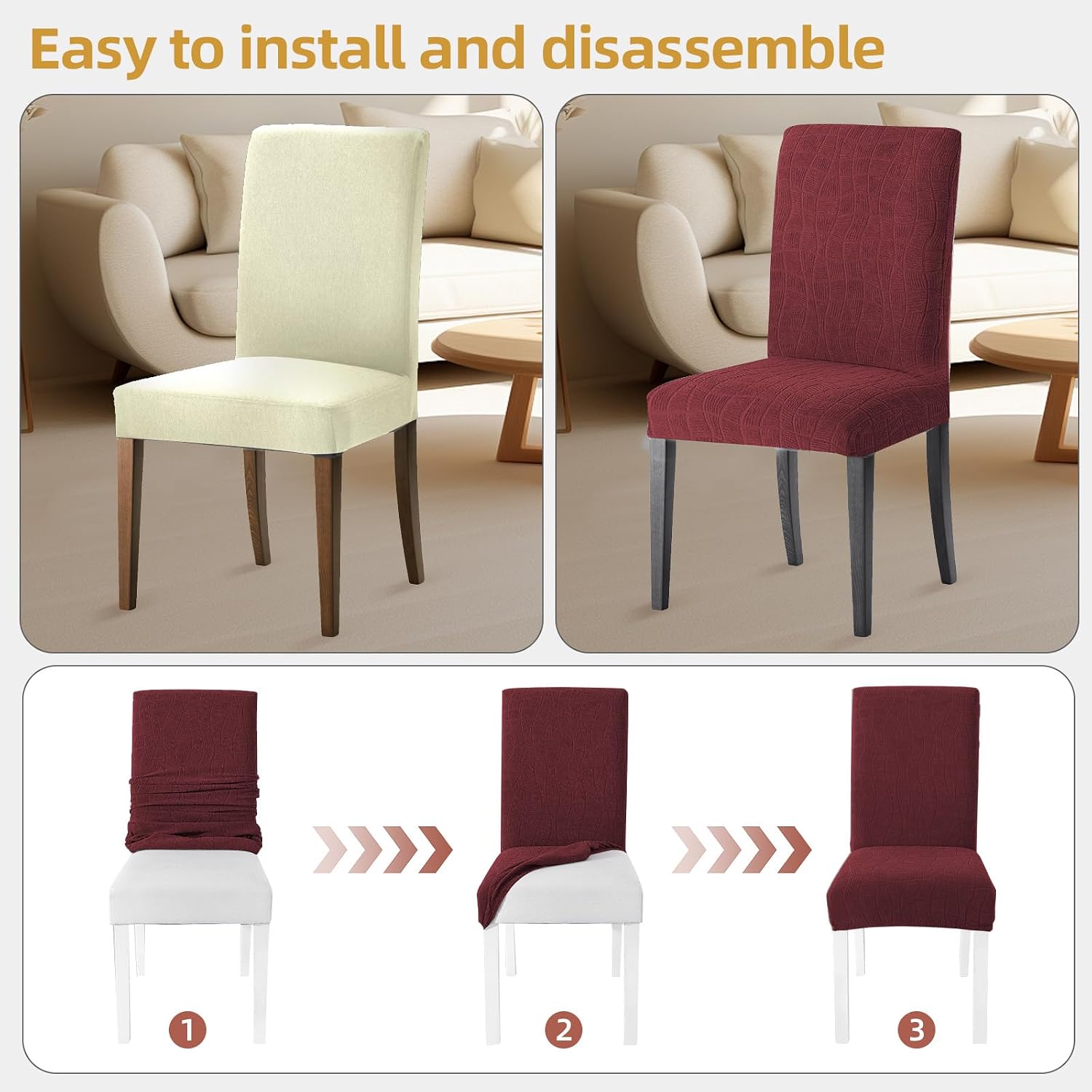 Thumbnail 5 de Ystyle Housse de chaise 6 pièces 48–70 cm