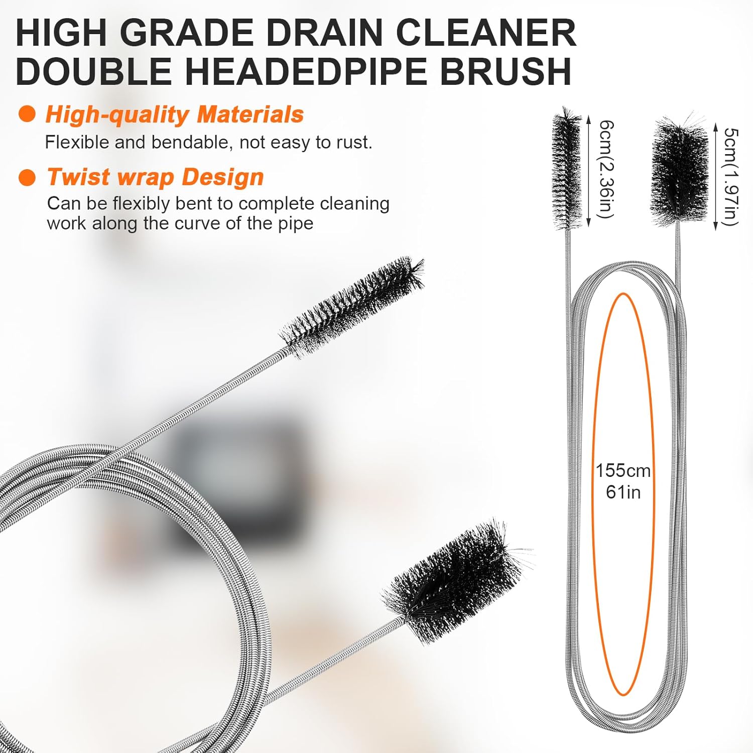 Thumbnail 2 de Drain Unblocker Cleaner Brush Tool 4PCS