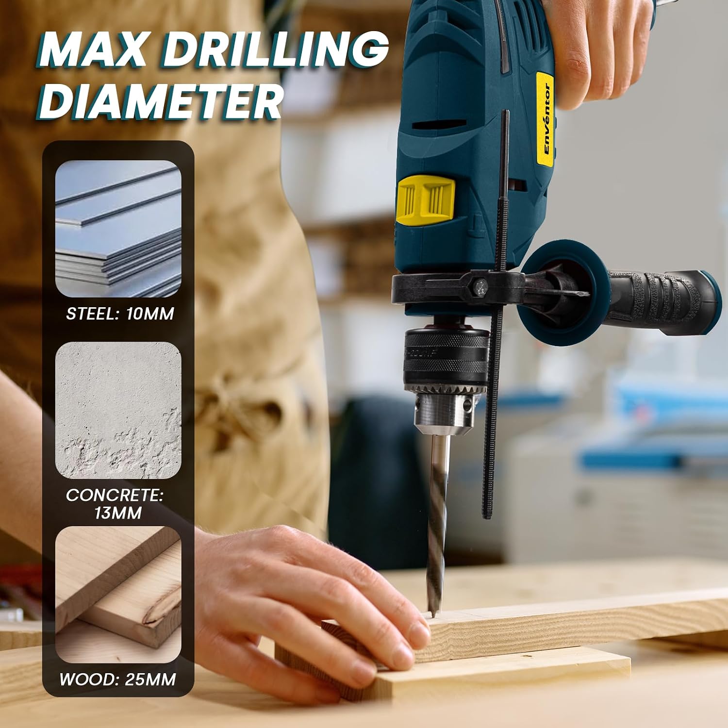 Thumbnail 6 de Enventor Hammer Drill 900W with 360° Handle and 36 Accessories