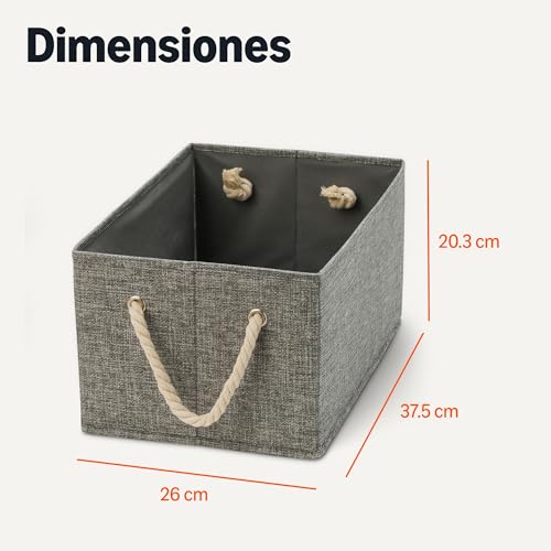 Thumbnail 4 de Amazon Basics Cajas de almacenamiento plegables antracita, grande (3) 🏠