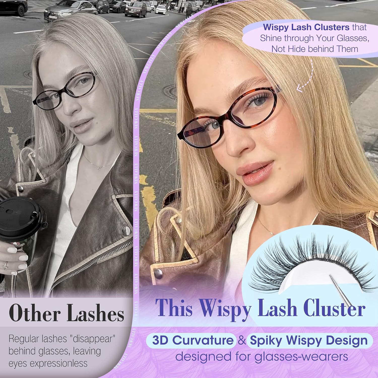 Thumbnail 6 de Newcally Lash Clusters Kit Wispy Natural: DIY C-Curl Extensions (10–16mm) for at-Home Salon Looks