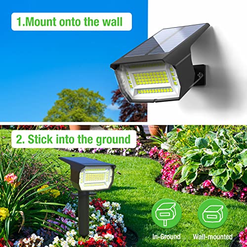 Detalle 1 de LOTMOS focos solares de exterior, 72 LED, 3 unidades e impermeabilidad IP67