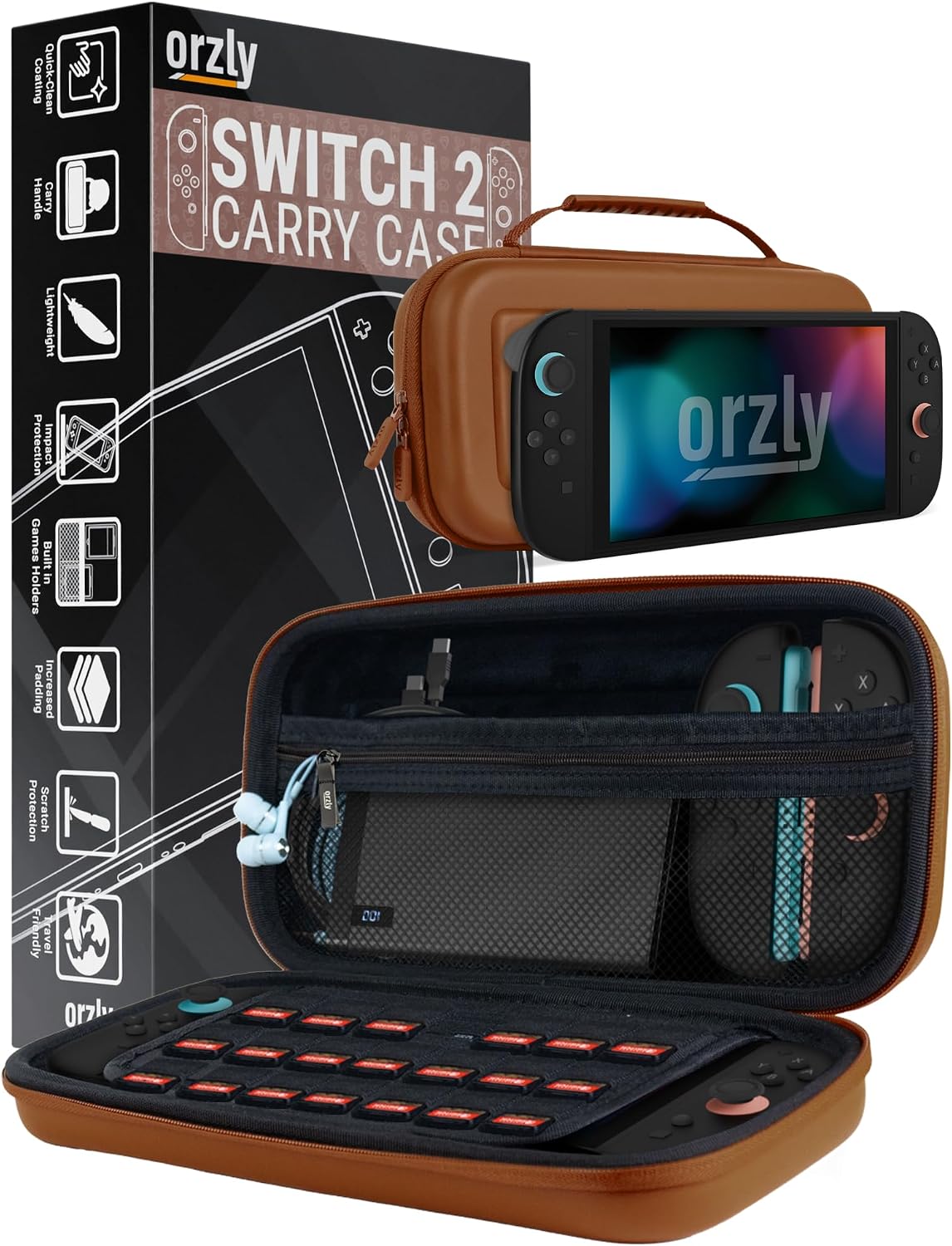Detalle de Orzly Carry Case for Switch 2, 7.9-inch screen protection