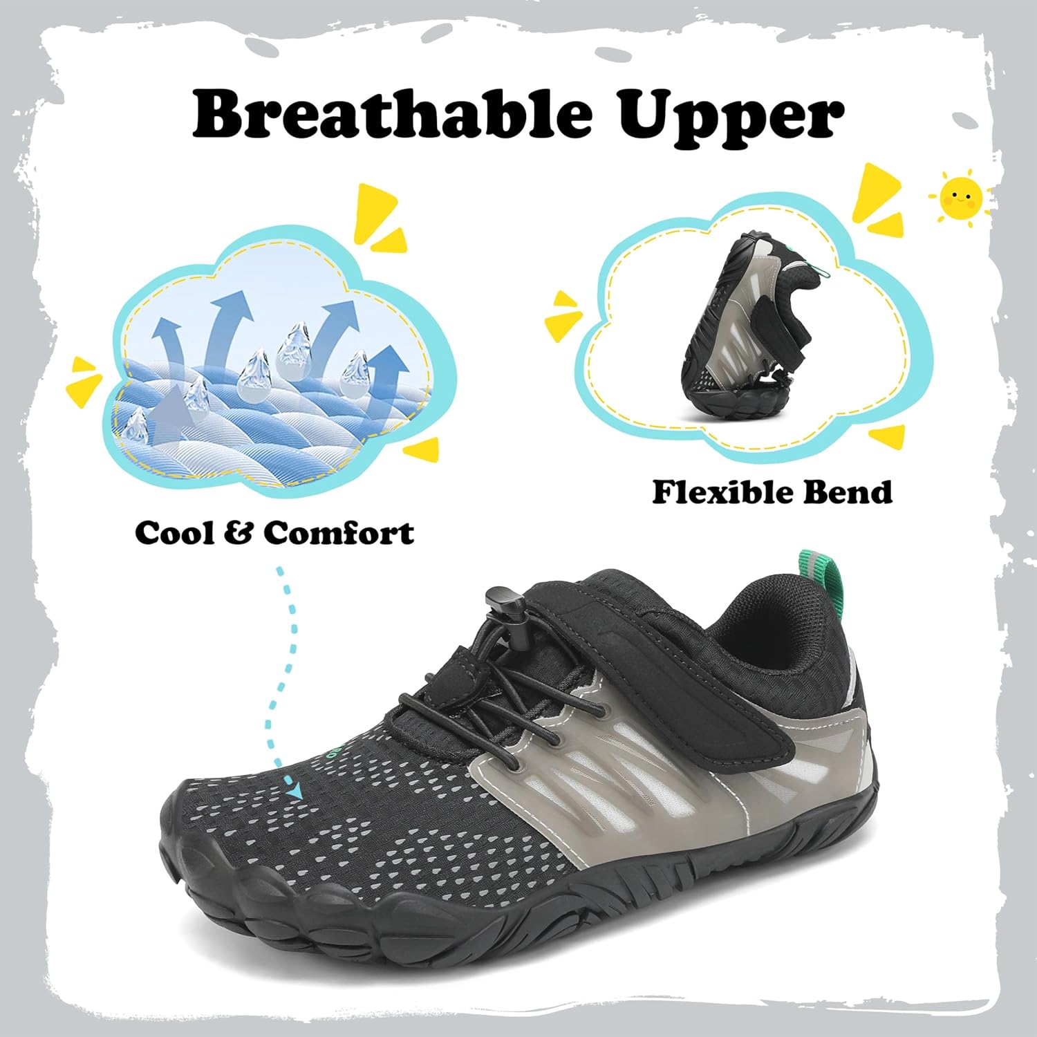 Thumbnail 3 de SAGUARO Barfußschuhe Kinder Outdoor Sport (Gr. 24–36) – flexible, breite Zehenbox & rutschfeste Sohle