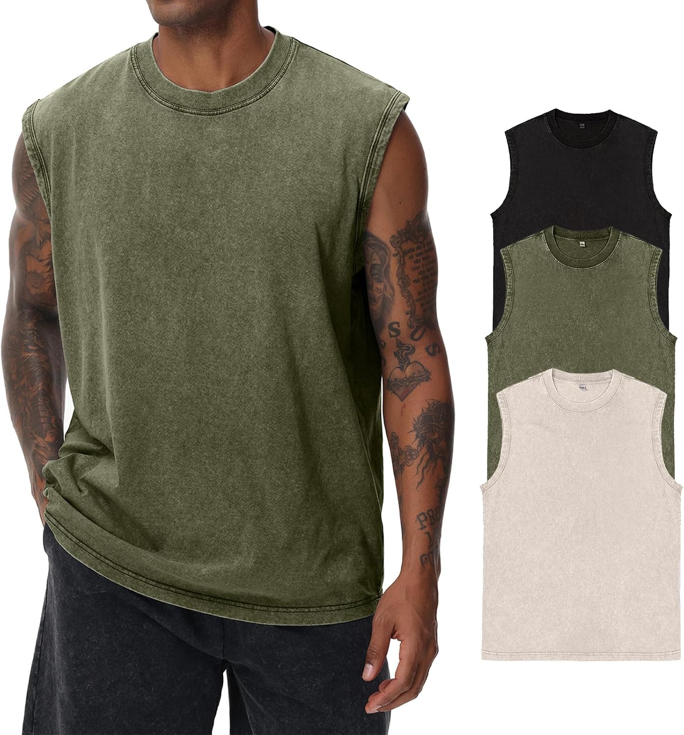 Detalle de Herren Muskelshirt ärmelloses Tanktop