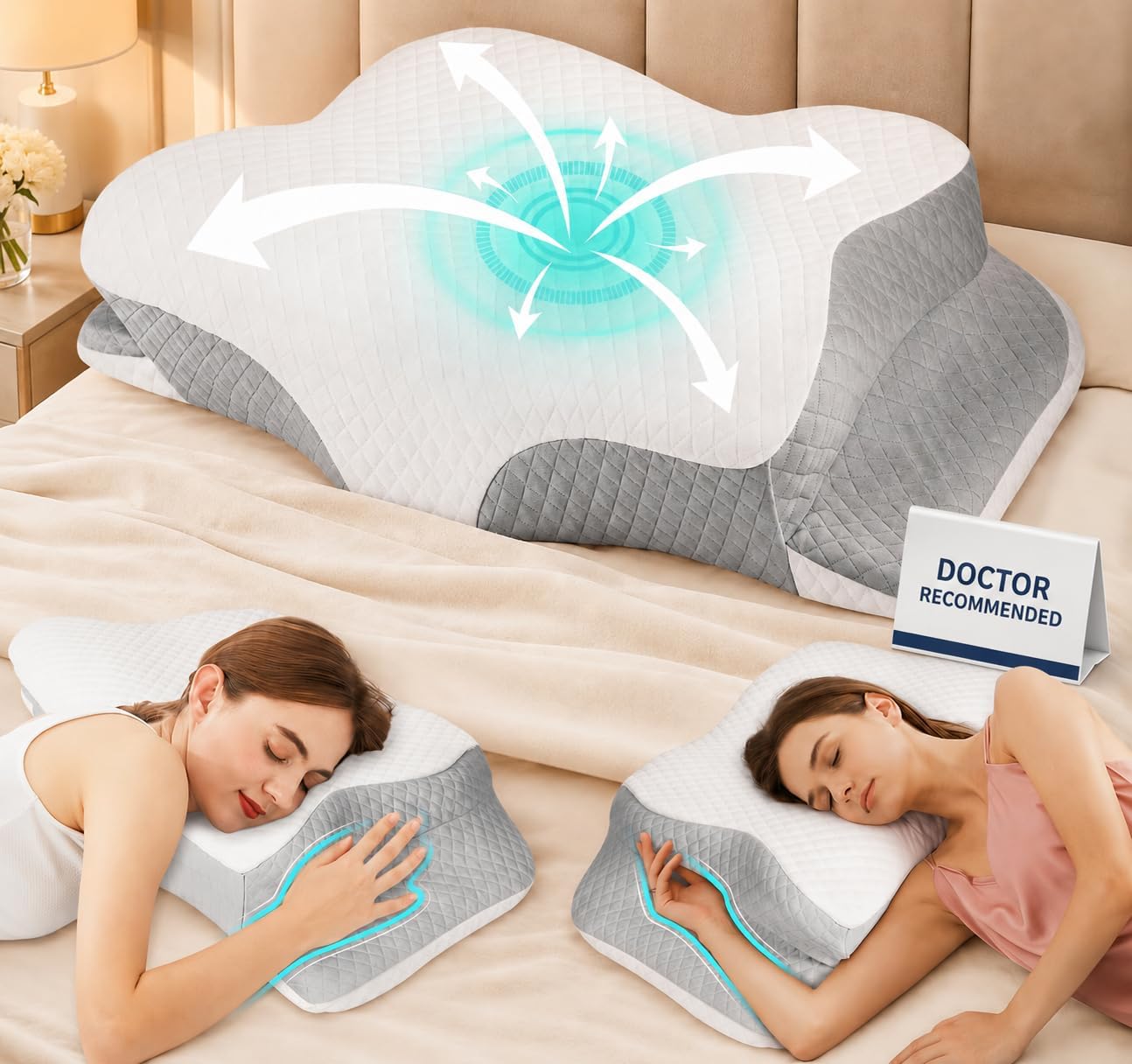 Detalle de Hydomi Cervical Memory Foam Adjustable Orthopaedic Pillow
