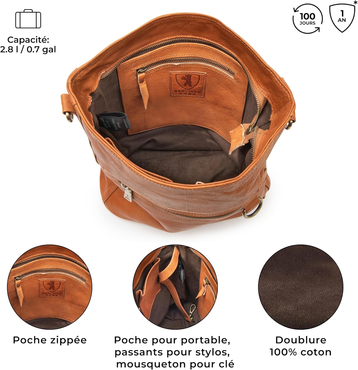 Thumbnail 2 de Berliner Bags Siena Sac Bandoulière cuir Femme