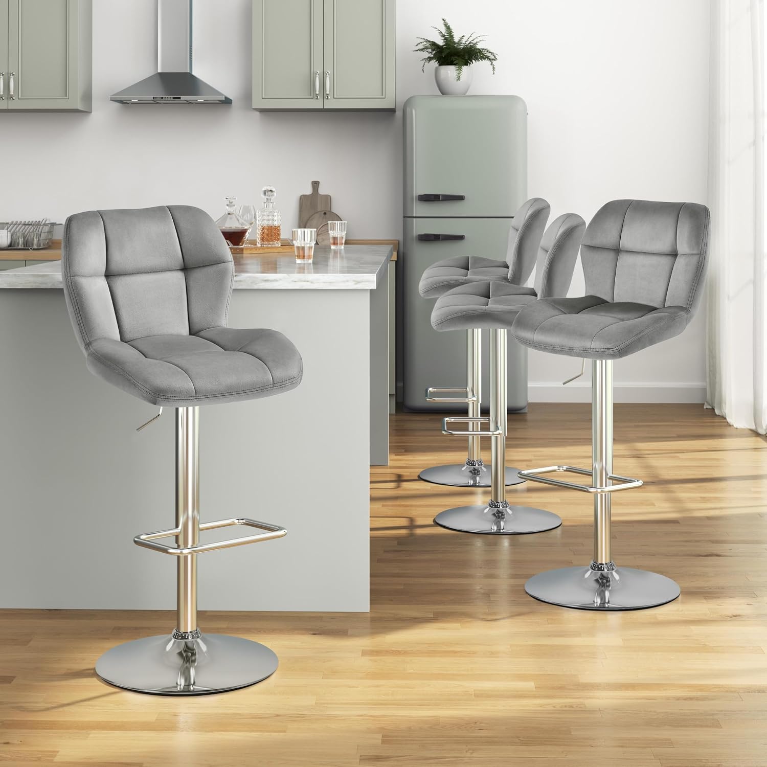 Detalle 2 de Yaheetech Taburete de Bar Ajustable 89-111 cm