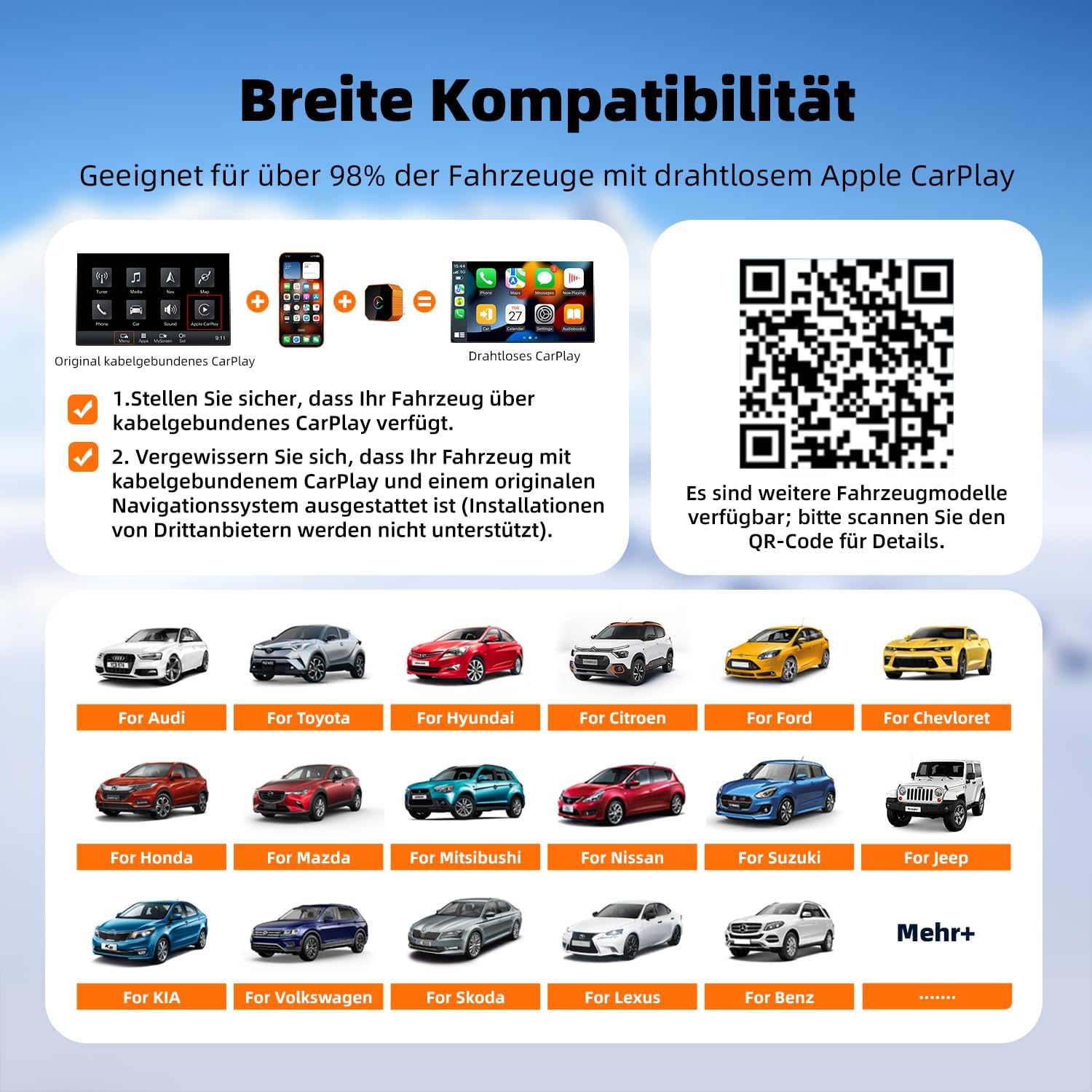 Thumbnail 6 de MYCIMRE Wireless CarPlay Adapter für iPhone – 2026 Upgrade, Plug & Play, USB-C, stabile CarPlay Wireless