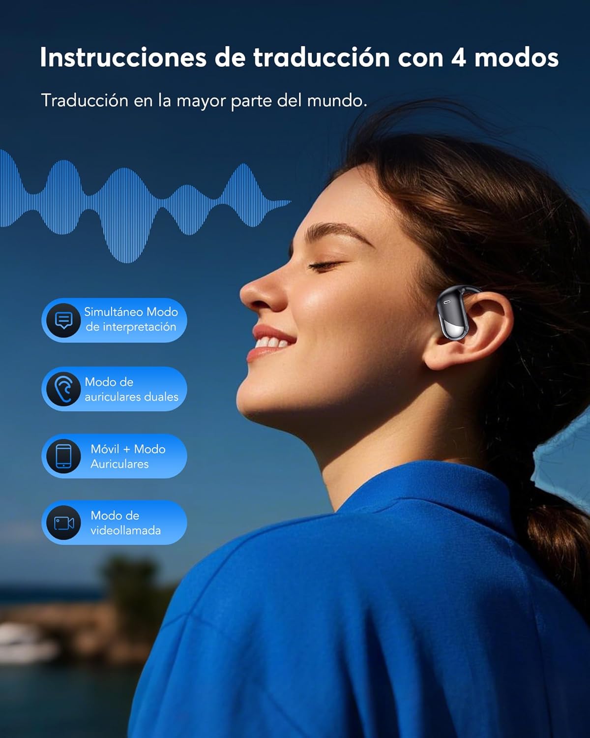 Thumbnail 3 de Paekole Auriculares Traductor en Tiempo Real con IA: Traducción en 198 Idiomas y Sonido HD