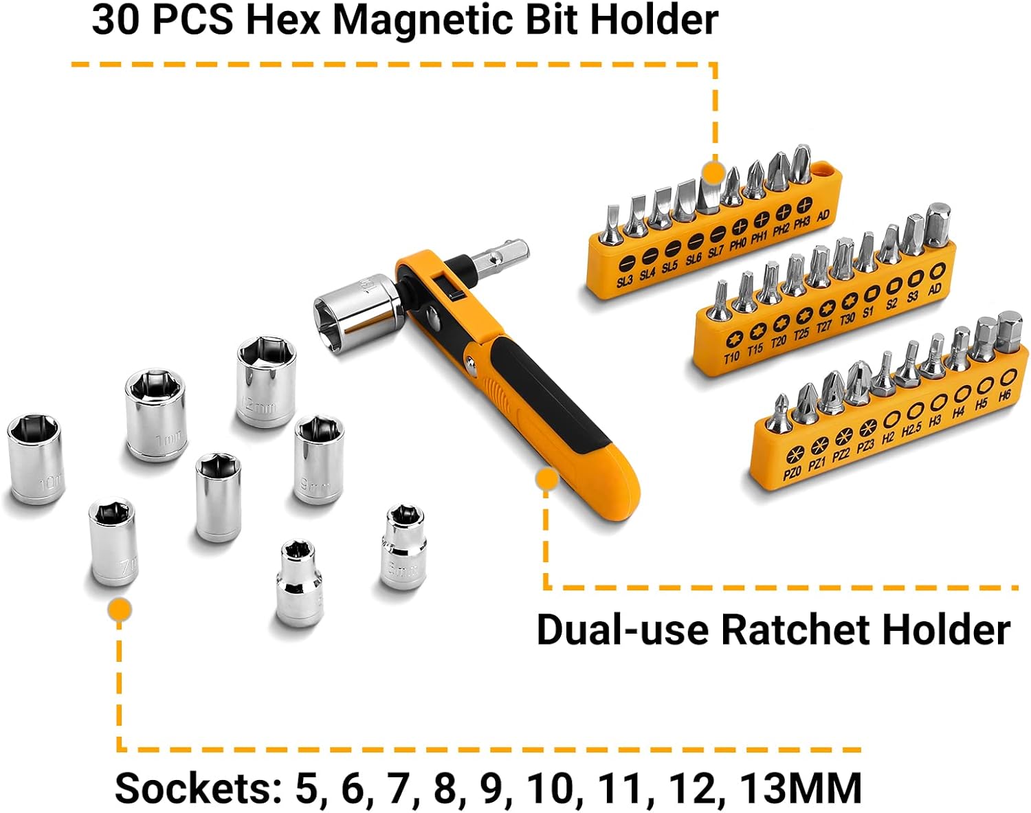 Detalle de DEKO Tool Kit Set 100-piece DIY toolbox
