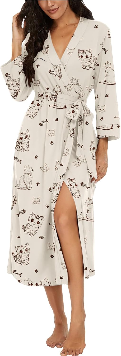 Thumbnail 5 de VINTATRE Women Kimono Robe Lightweight V-neck 🛍