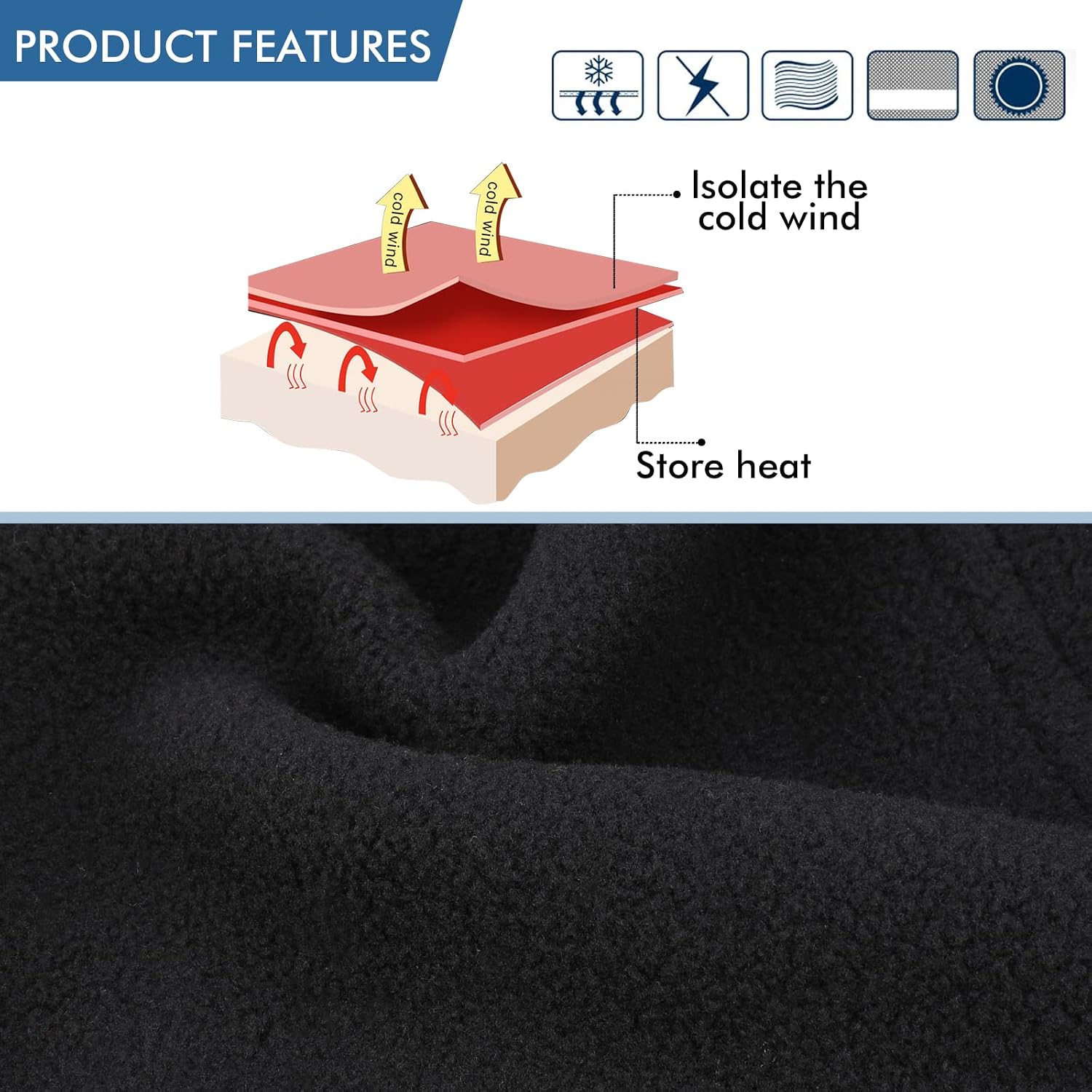Detalle 2 de TAGVO Winter Thermal Fleece Balaclava 1pc