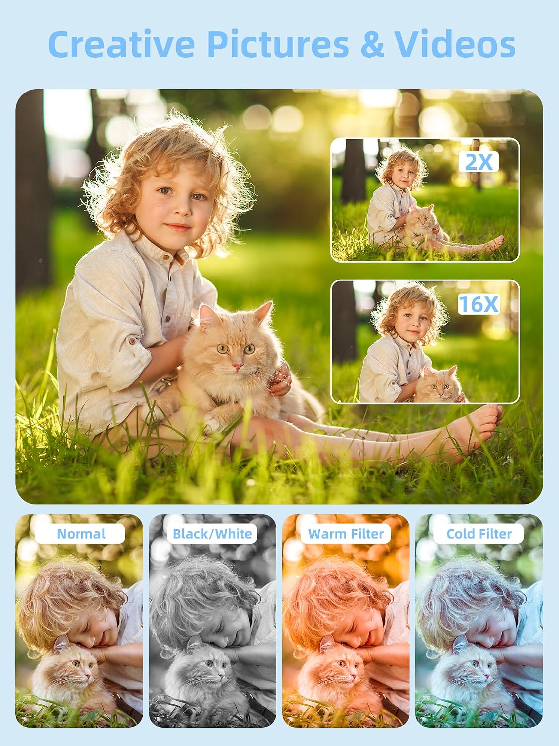 Thumbnail 2 de Camkory Kids’ Digital Camera: Easy 1080p Snapper with 32GB, 16x Zoom for Beginners