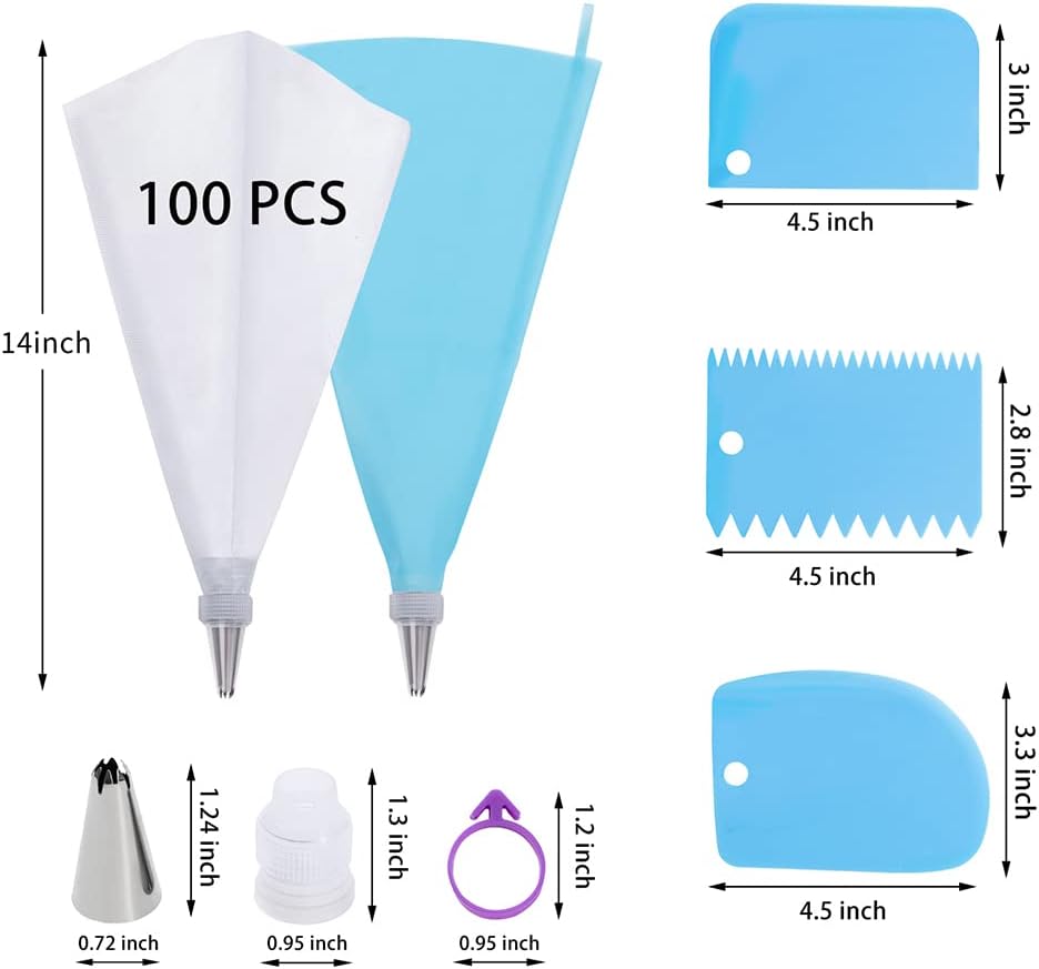 Thumbnail 1 de Piping Bags & Tips Set 100Pcs 12 Inch