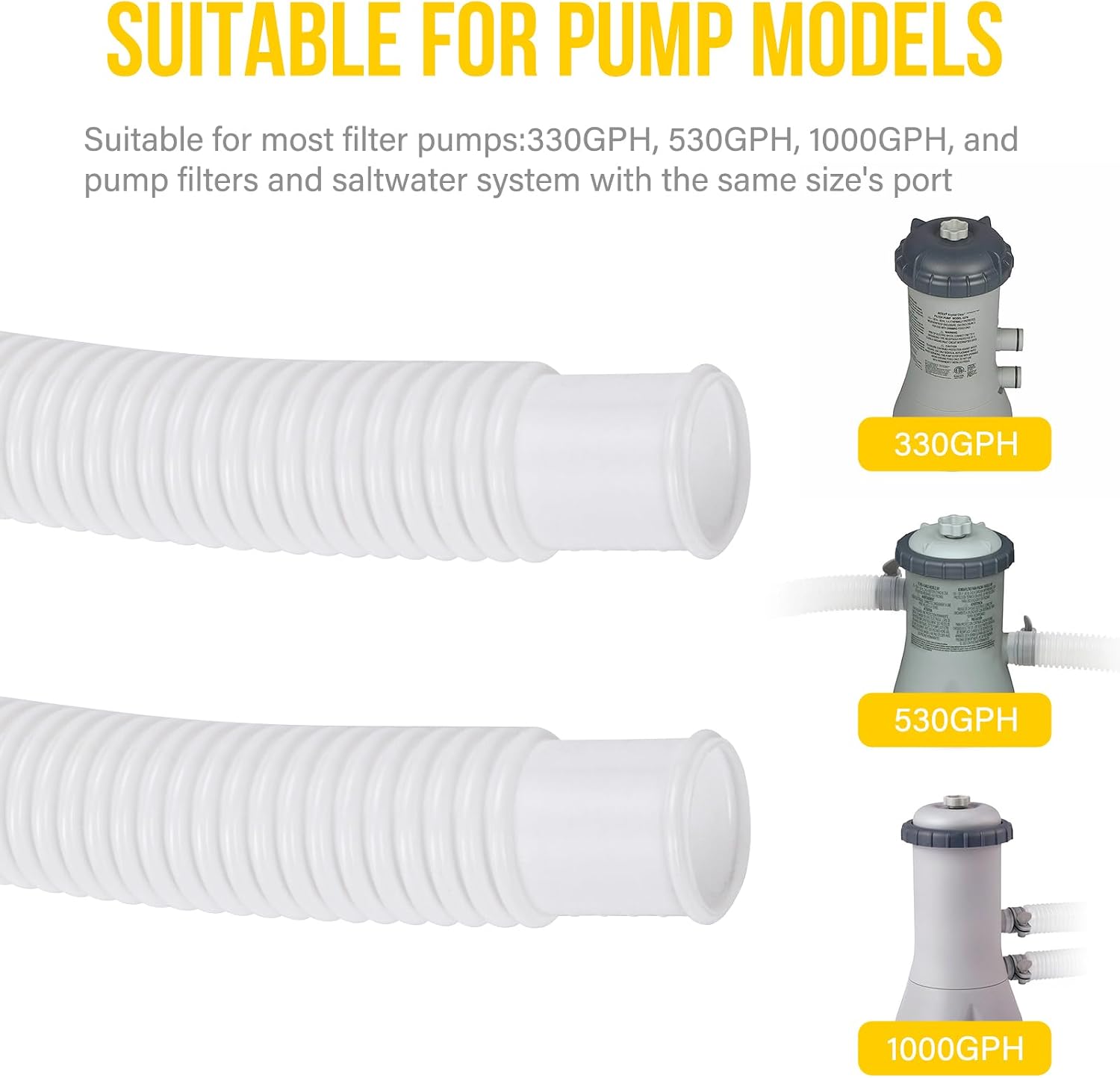 Thumbnail 6 de KLOLKUTTA Above-Ground Pool Pump Hoses, 59-Inch PE, 2-Pack