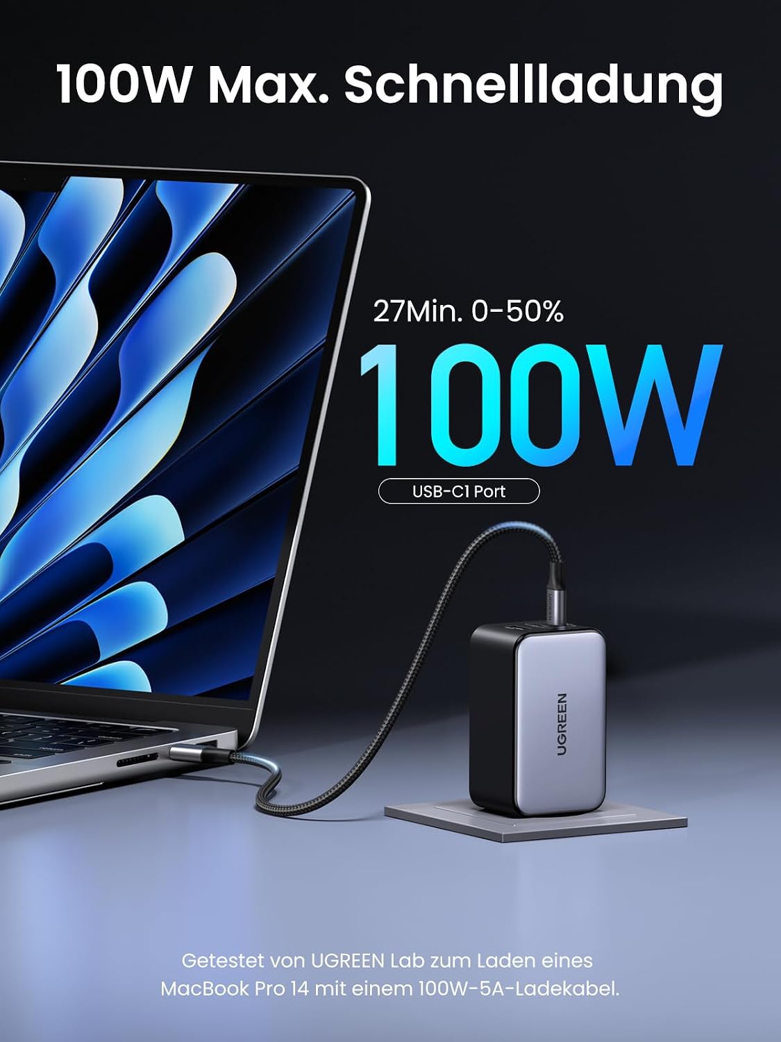 Detalle 2 de UGREEN Nexode X 100W Ladegerät 3-Port ⚡