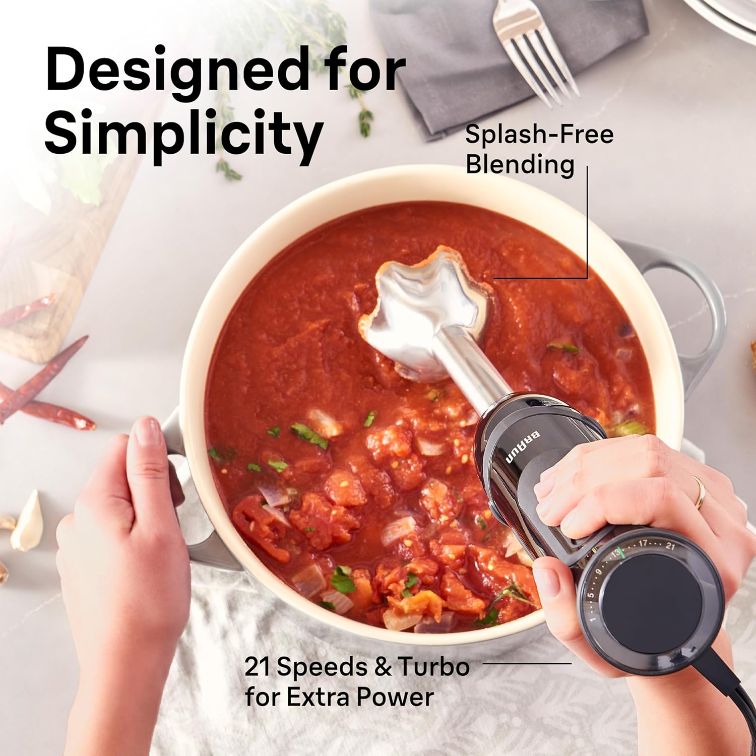 Detalle de Braun MQ5025 Multiquick Hand Blender 700W 🥣