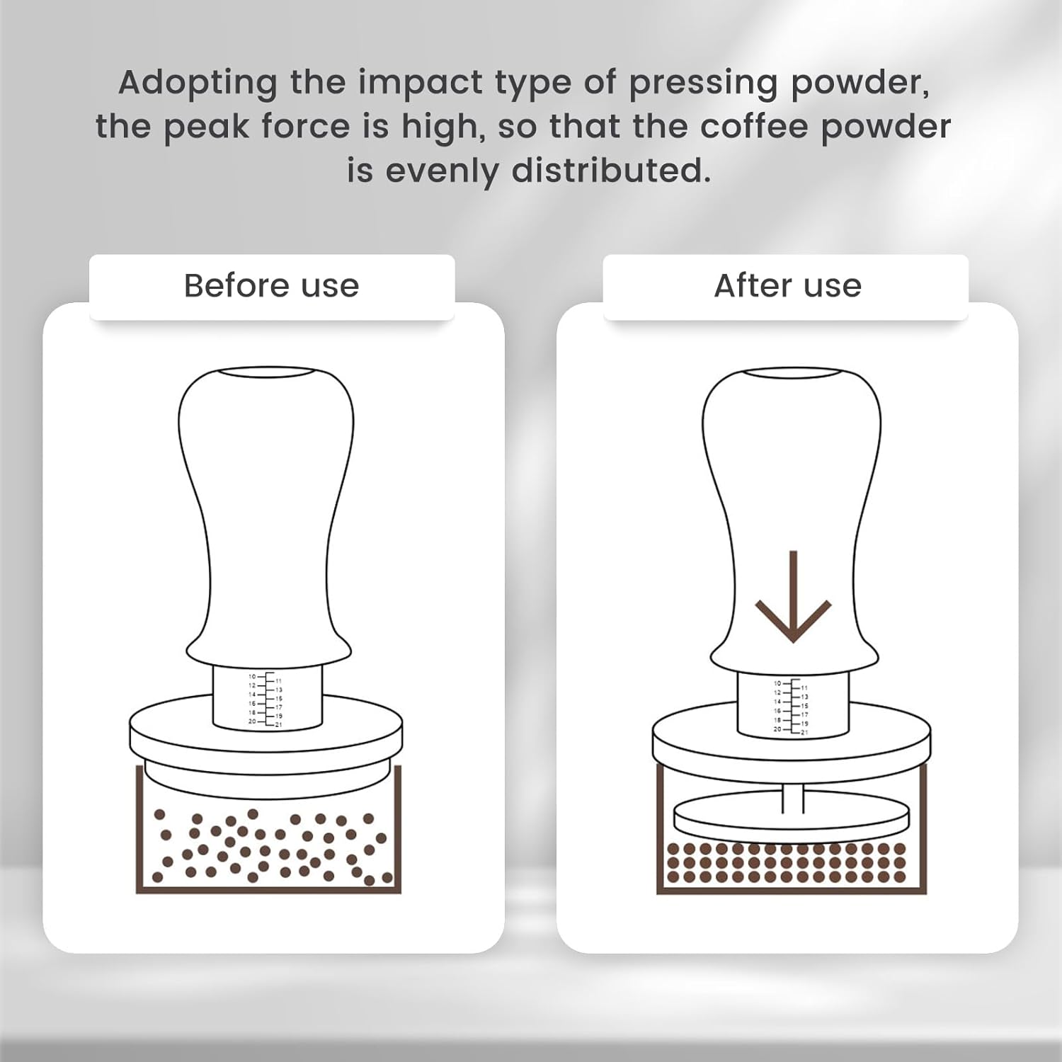 Thumbnail 6 de HOLIHOKY 58mm Tamper – 30lb Calibrated Constant Pressure Self-Leveling Espresso Tamper