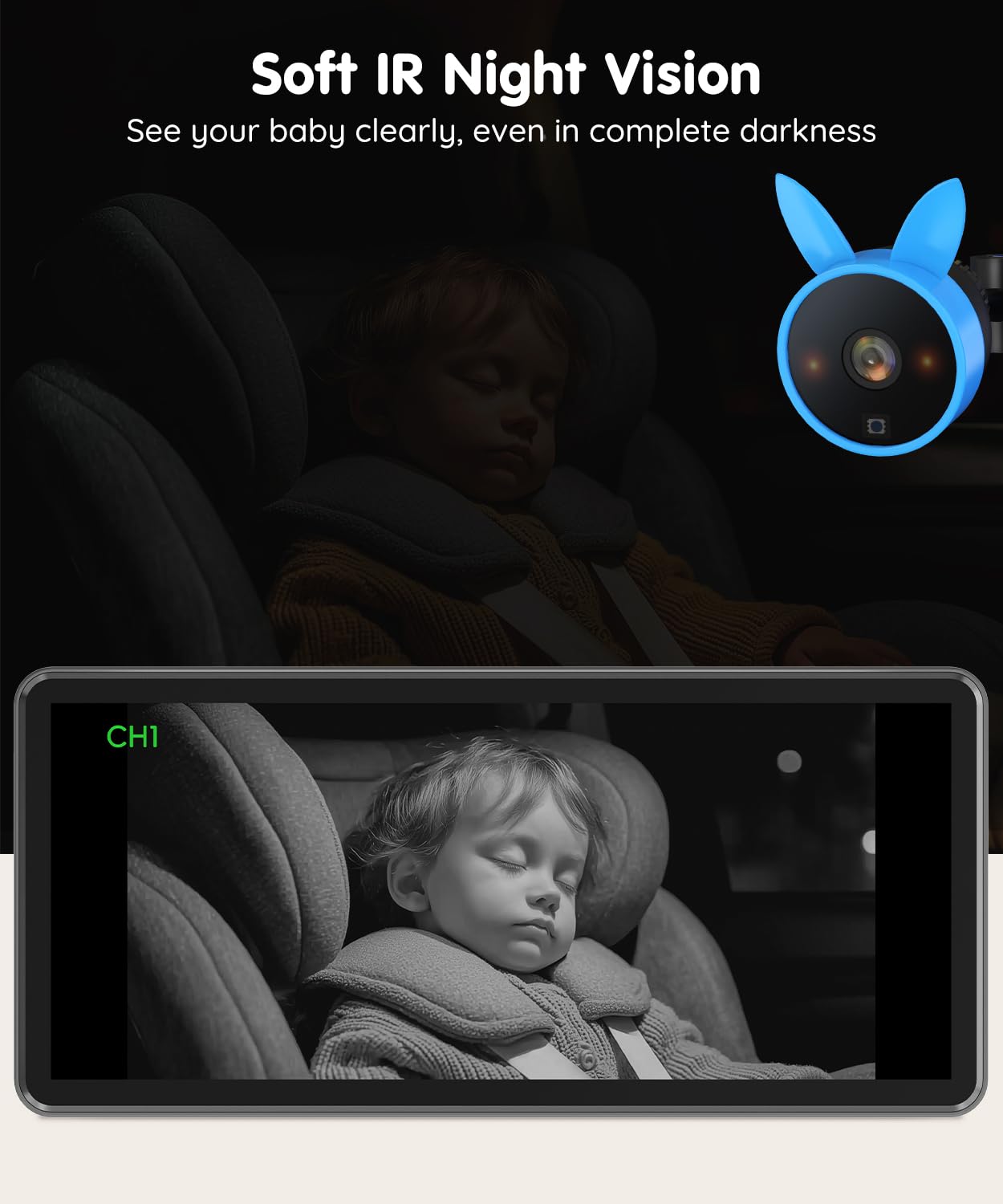 Thumbnail 2 de Babyvue BV3PRO Dual Baby Car Camera: 7.2" 1080p Split Screen for Two Kids