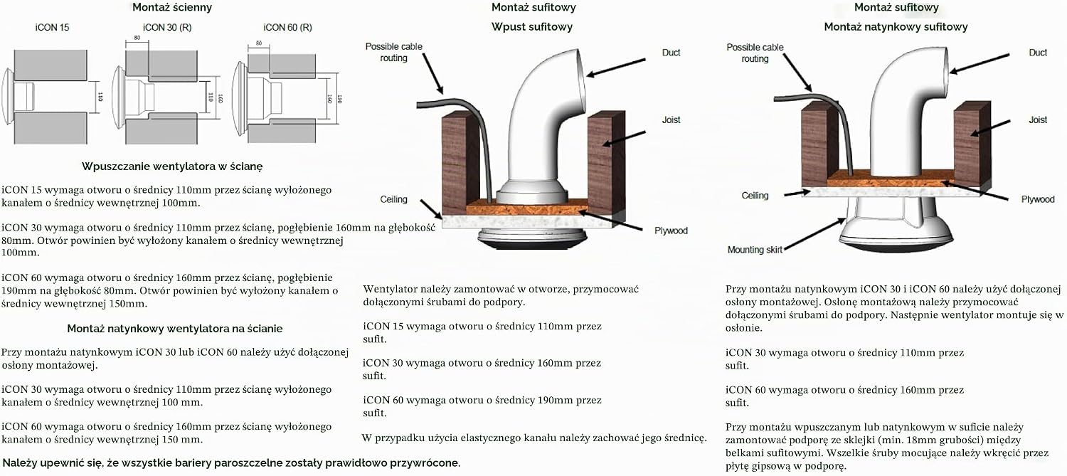 Thumbnail 4 de Airflow iCon60 – okrągły wentylator wyciągowy, wylot 150 mm, 66,3 W