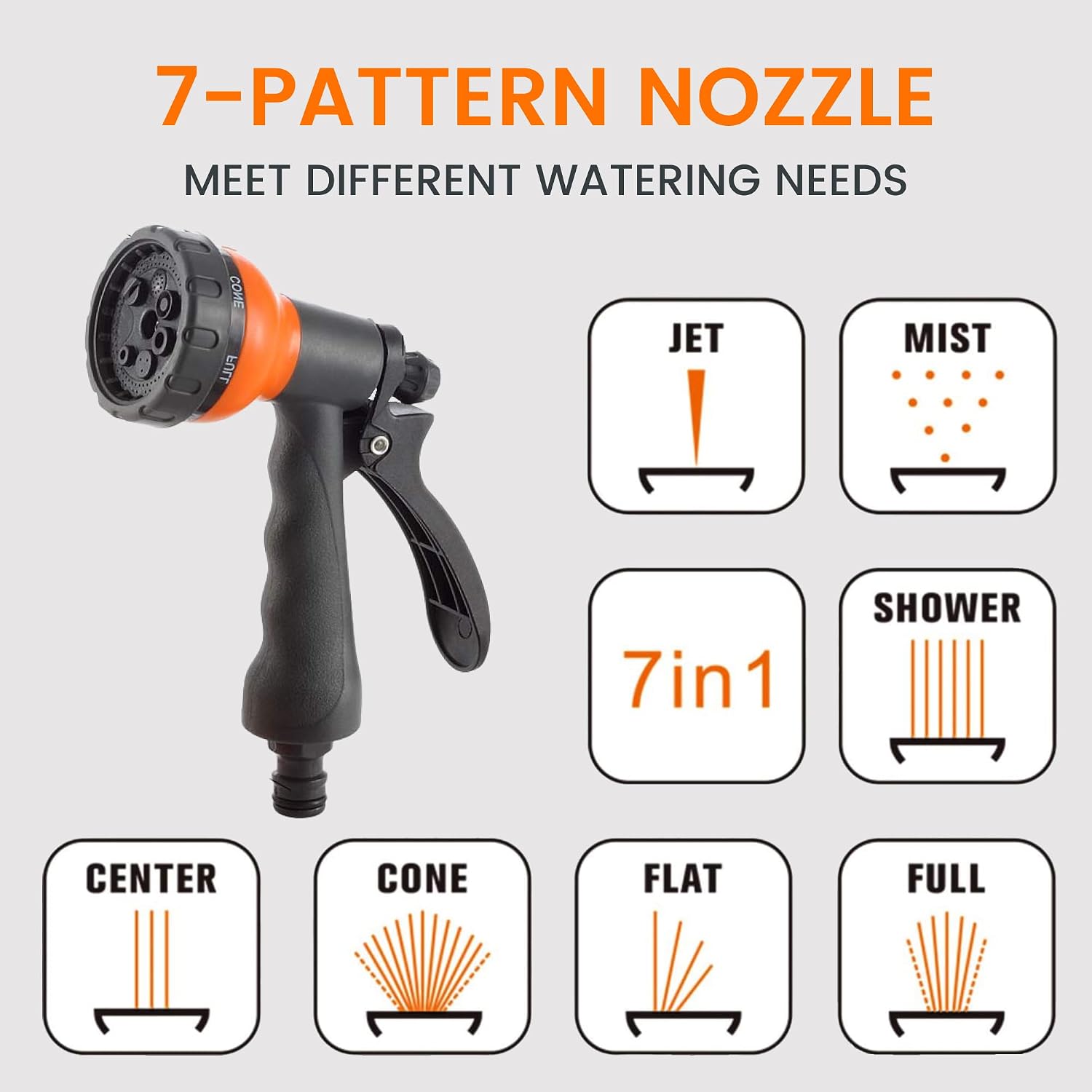 Detalle 2 de Giraffe Tools Retractable Wall Mounted Hose Reel (30+2m) with 7-in-1 Spray Nozzle, EUAW-30, Grey