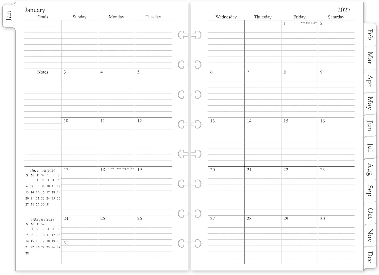 Detalle de Monthly Planner Refill, 5.5 x 8.5 Inches