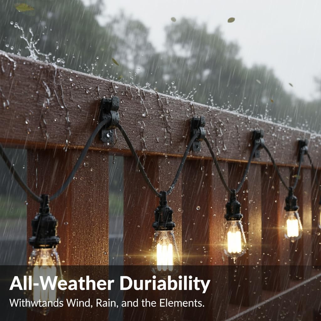 Thumbnail 6 de AFFAVON 60 Stück Lichterketten-Haken Außen Schwarz zum Schrauben – Wetterfeste Befestigungsclips inkl. Schrauben