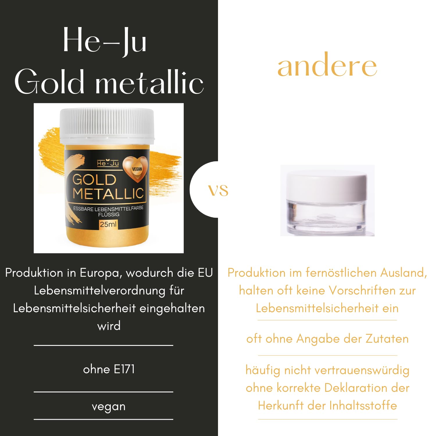 Thumbnail 4 de He-Ju Lebensmittelfarbe Gold 25ml 🍰