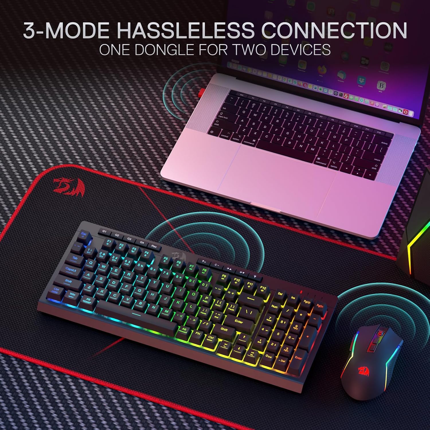 Thumbnail 3 de Redragon BS142 Wireless Gaming Keyboard & Mouse Combo (K515 Pro + M693 Pro) – 98-key RGB bundle