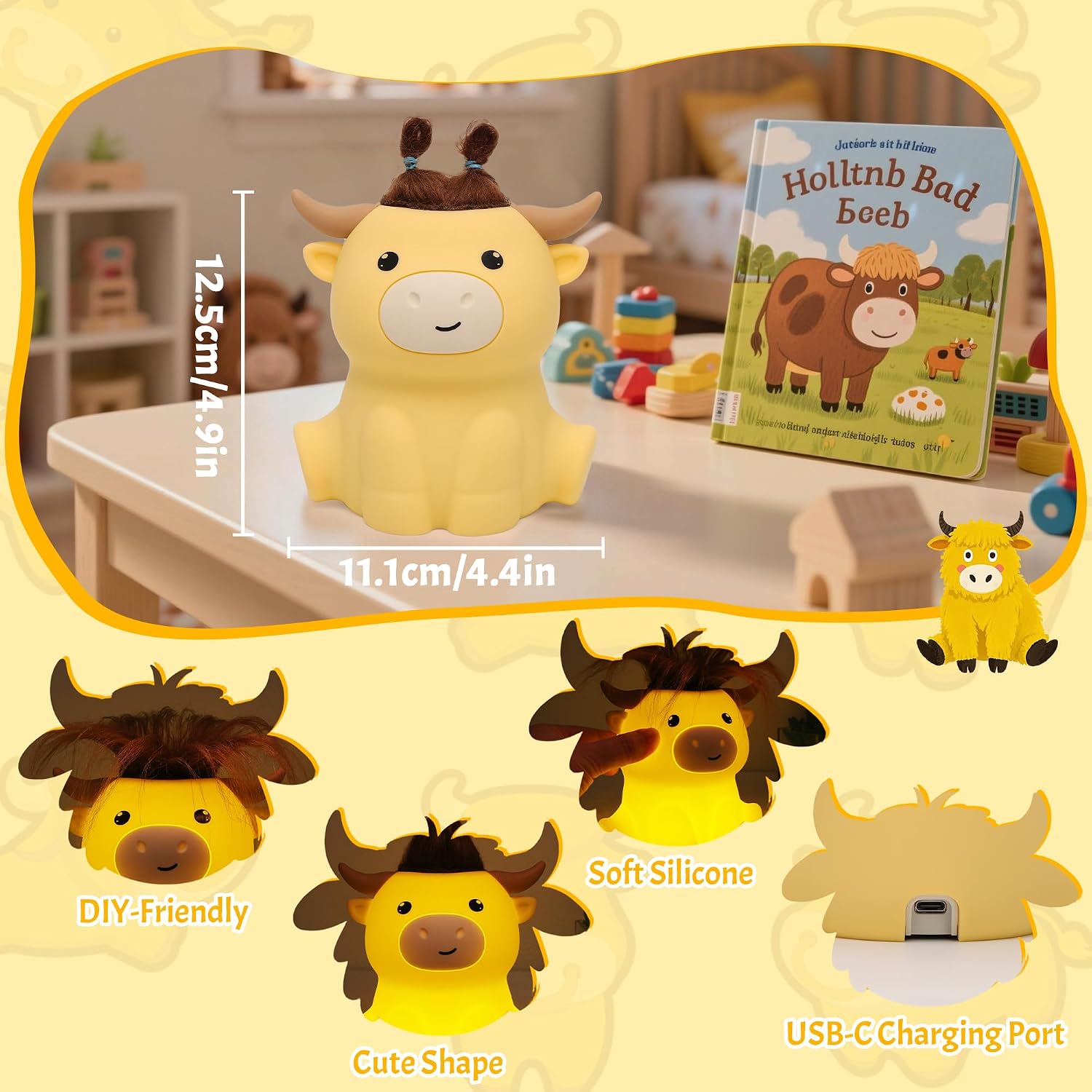 Thumbnail 6 de OkiyiD Highland Cow Night Light