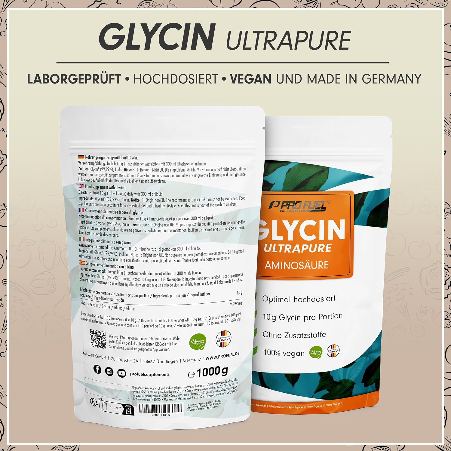 Thumbnail 5 de Glycin Pulver 1kg Ultrapure 10 g