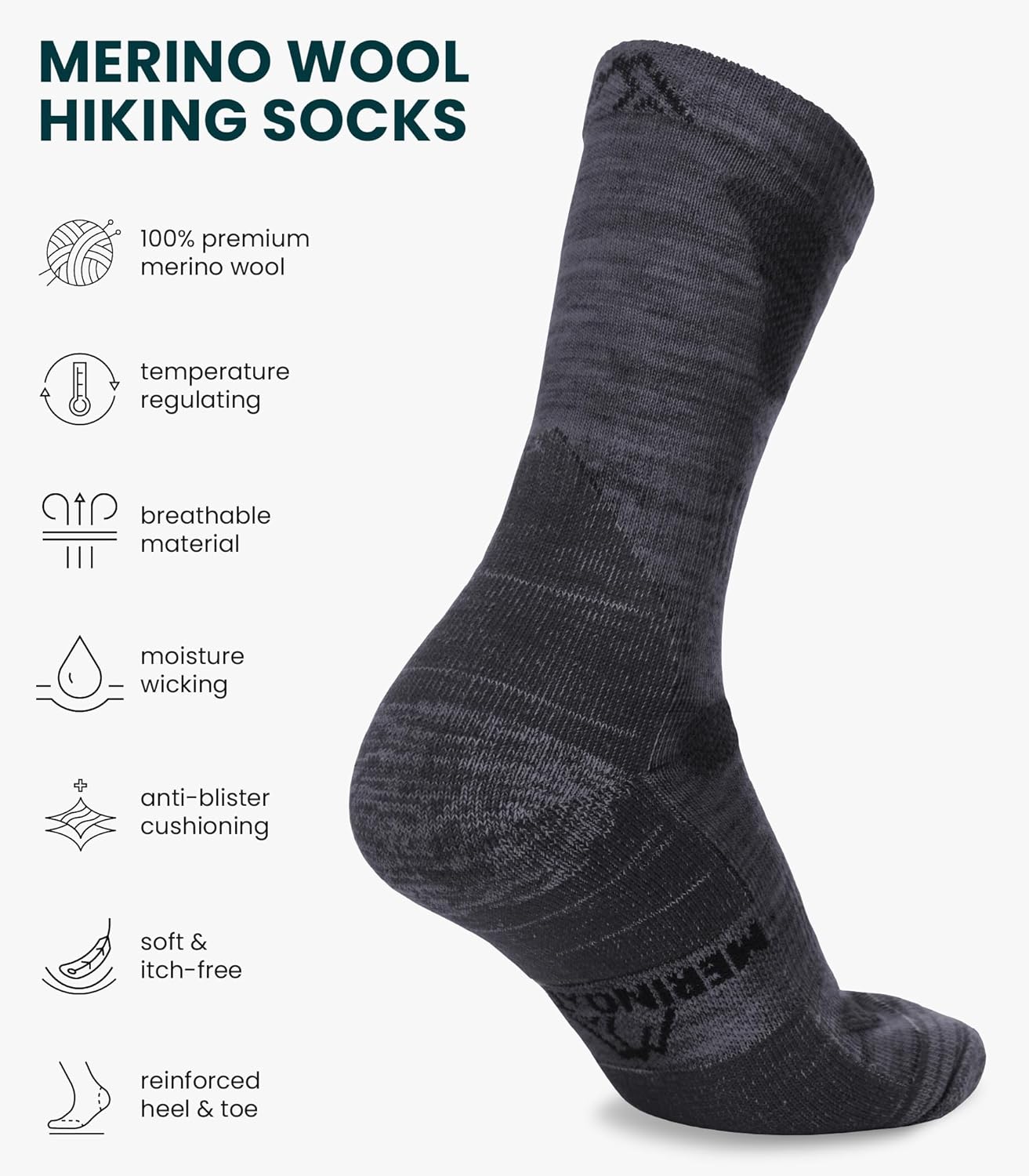 Thumbnail 1 de Merino.tech Calze Lana Merino Lunghezza Media 🧦