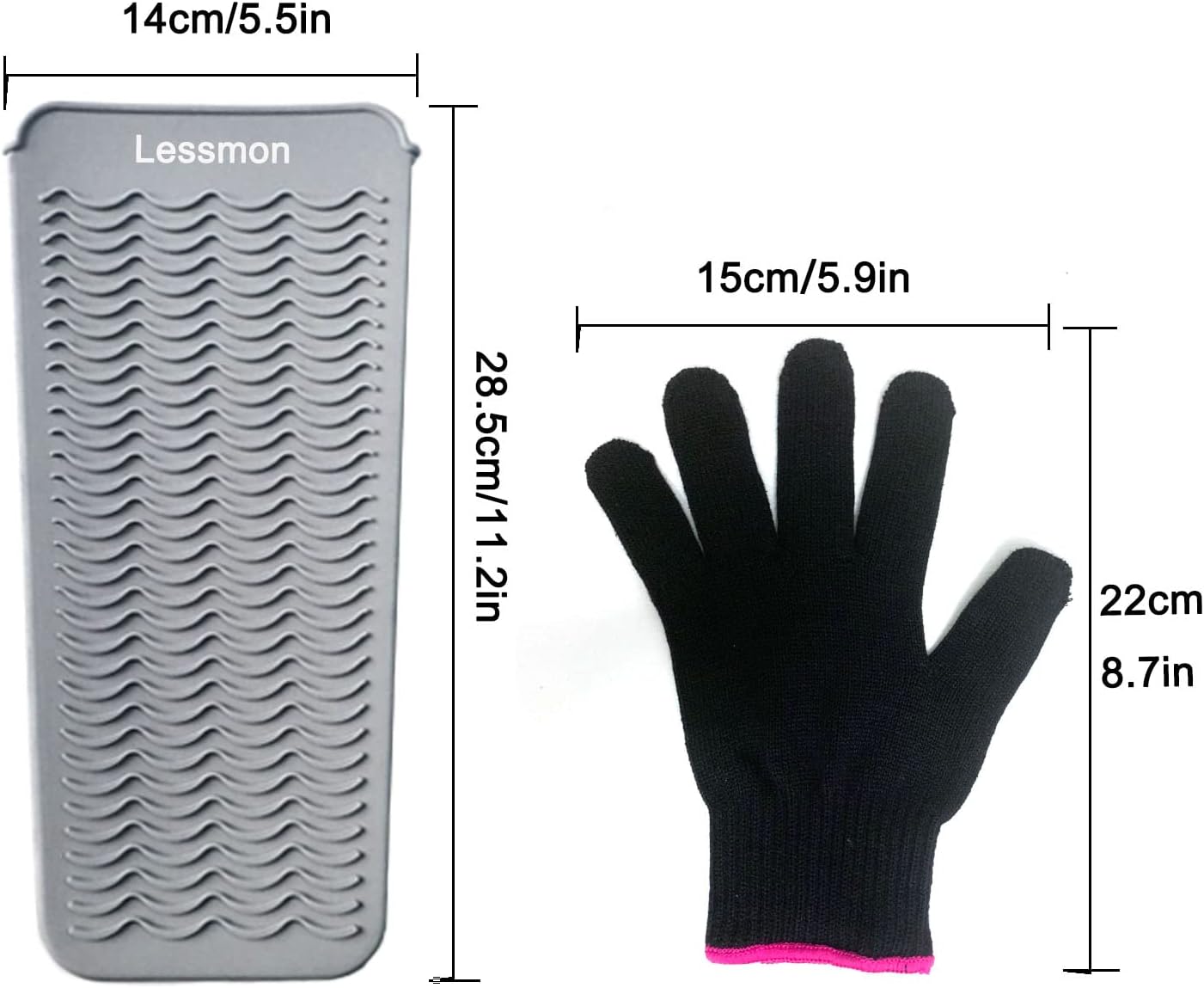Thumbnail 5 de Heat Resistant Mat Pouch and Glove for Hair Tools, 28.5 cm x 14 cm, Gray