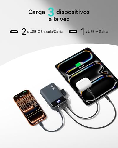 Detalle 2 de INIU Power Bank ultrapequeño de 20000mAh con carga rápida 22,5W y cable USB-C incluido