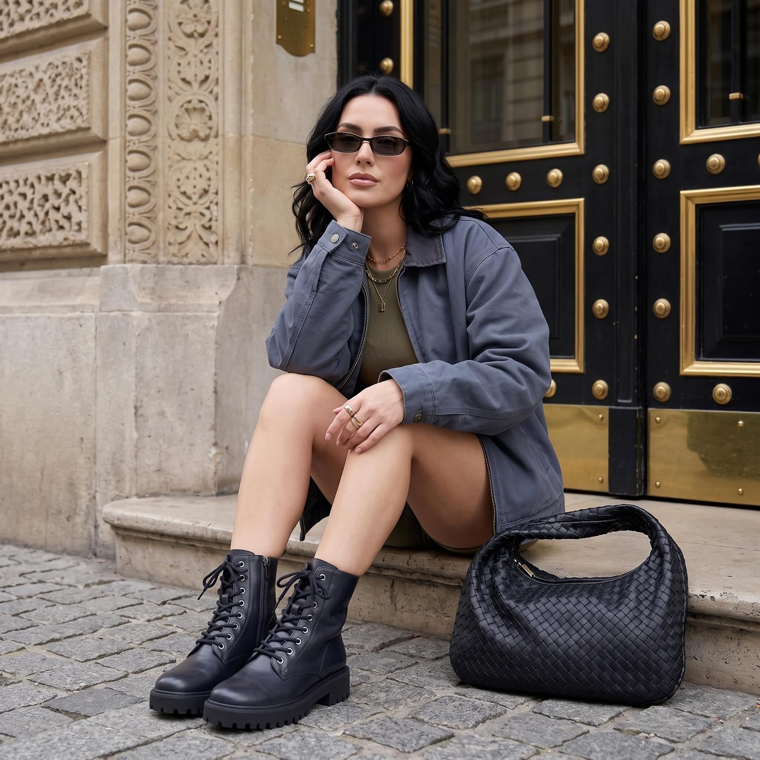 Detalle 2 de CUSHIONAIRE Women's Combat Boots Ryker