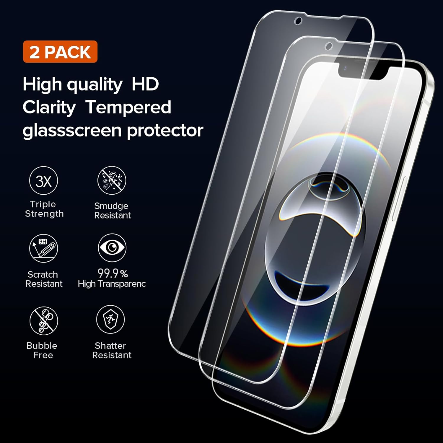 Detalle de ivoler Clear Case for iPhone 17e/16e 6.1" — Crystal Clear, Military-Grade Protection with 2 Screen Protectors