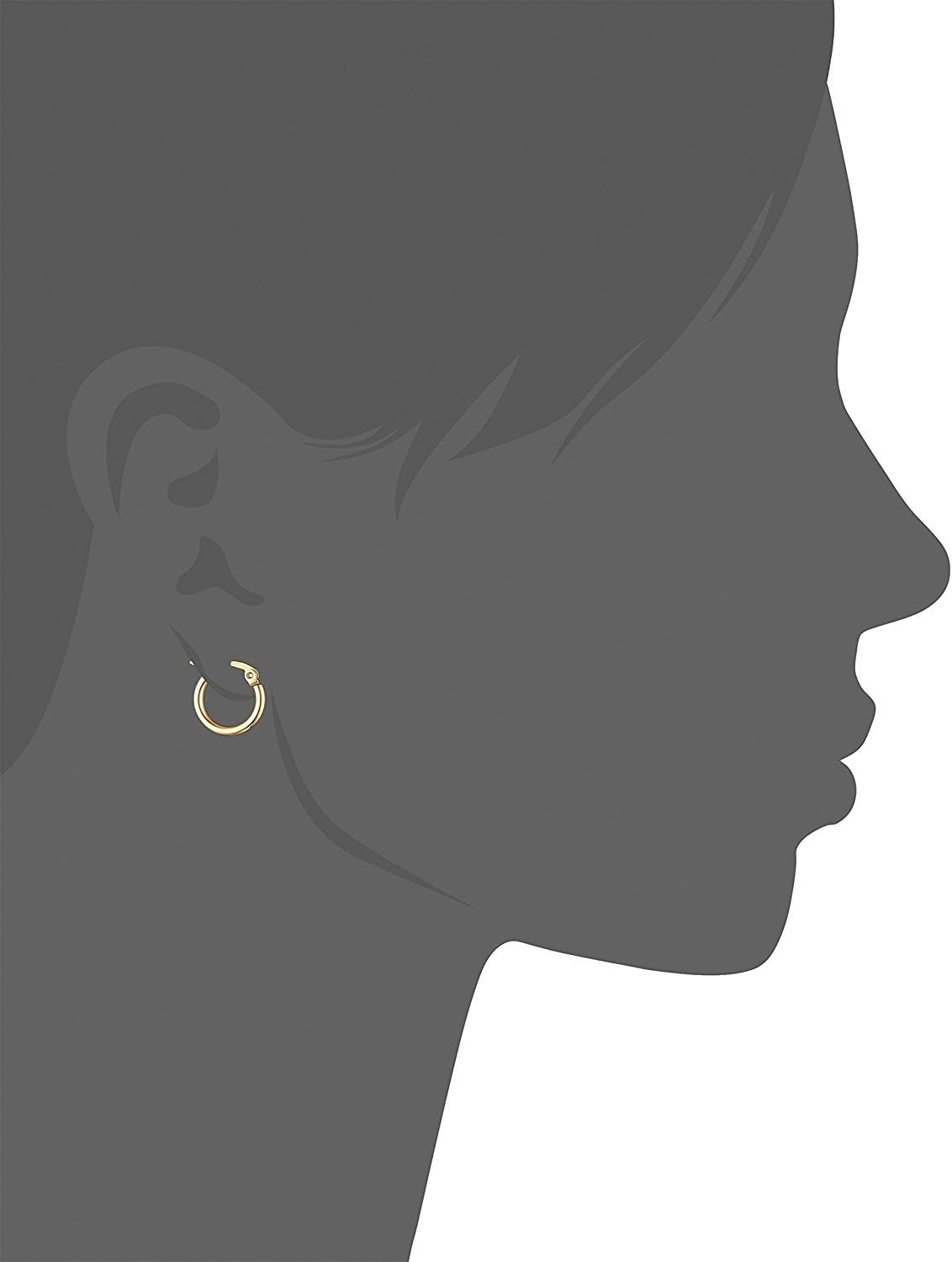 Detalle de Boucles d'oreilles créoles en or jaune 14k/585 - diamètre 22 mm, largeur 3,8 mm, brillantes