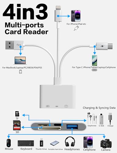 Detalle 2 de Bawanfa Plus 4in1 OTG Adapter, Flash Drive & TF/SD Card Reader for iPhone