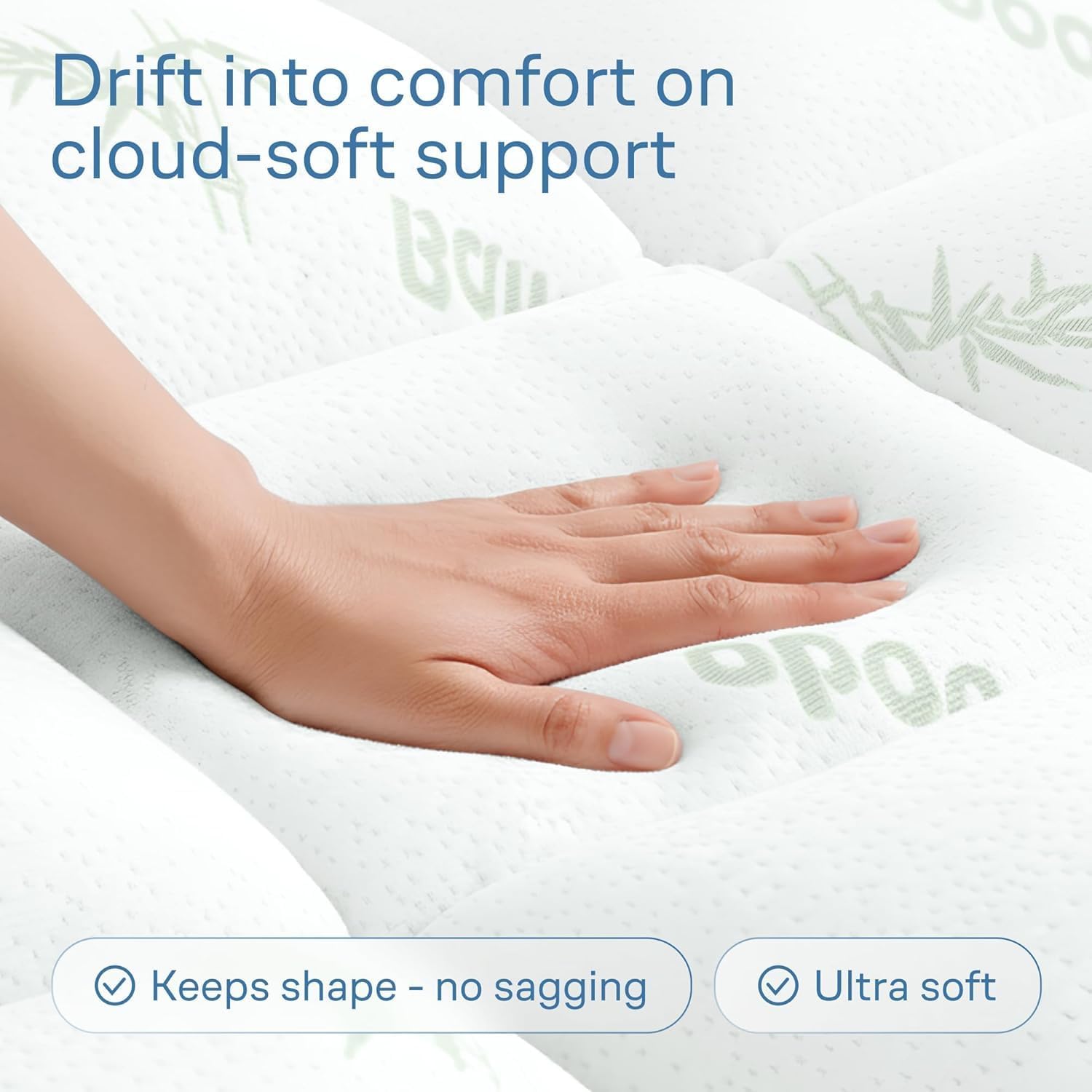 Detalle 2 de Mattress Topper Cloud-Like Comfort – Ultra-Soft Bamboo Viscose, 135x190cm, Deep Fit