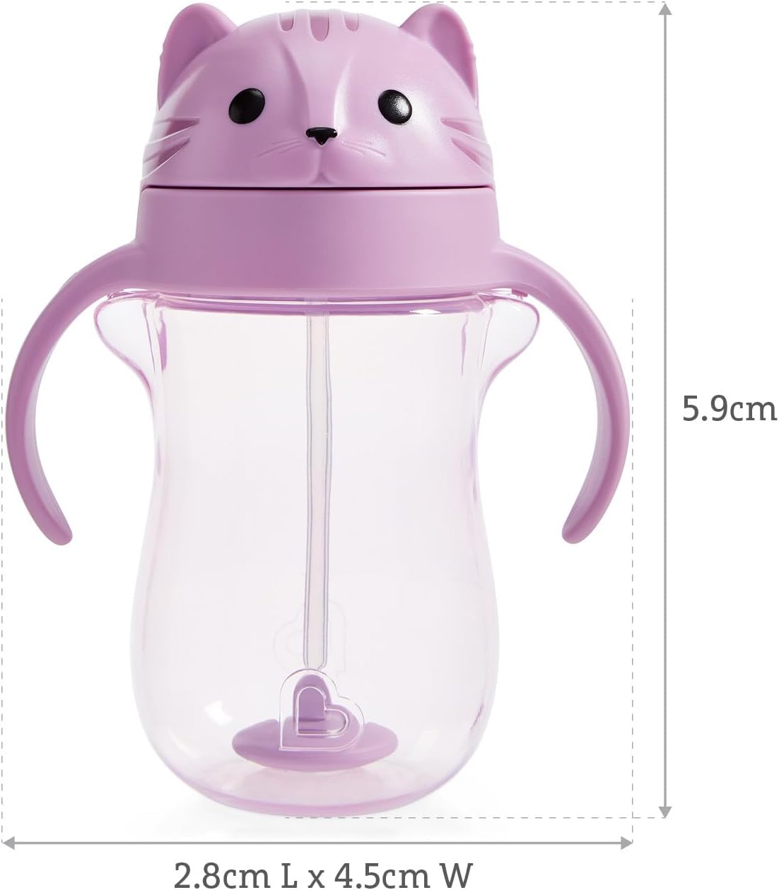 Thumbnail 5 de Munchkin Tasse d’apprentissage Any Angle avec paille lestée anti-fuite – 296 ml, design chat