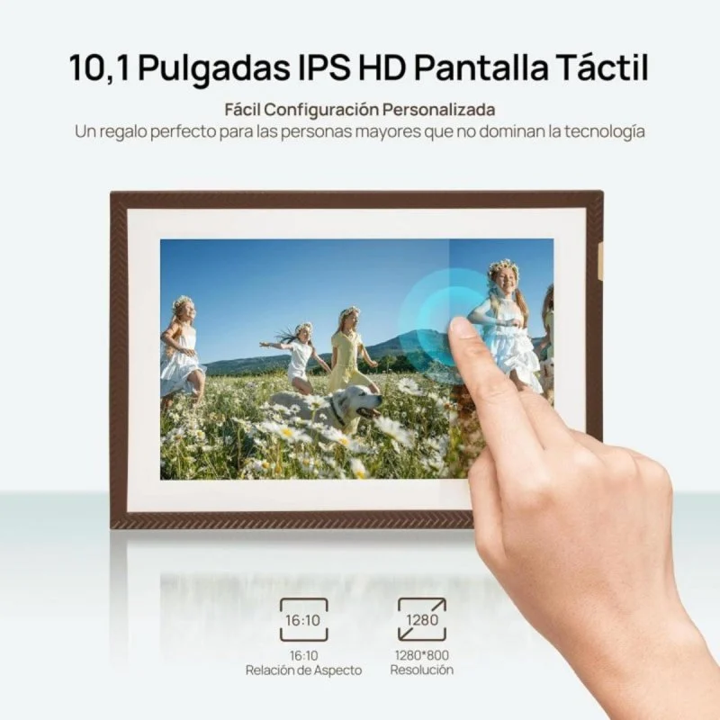 Detalle 2 de Arzopa Marco de fotos digital 10,1" IPS táctil Wi‑Fi con nube ilimitada y multicuenta
