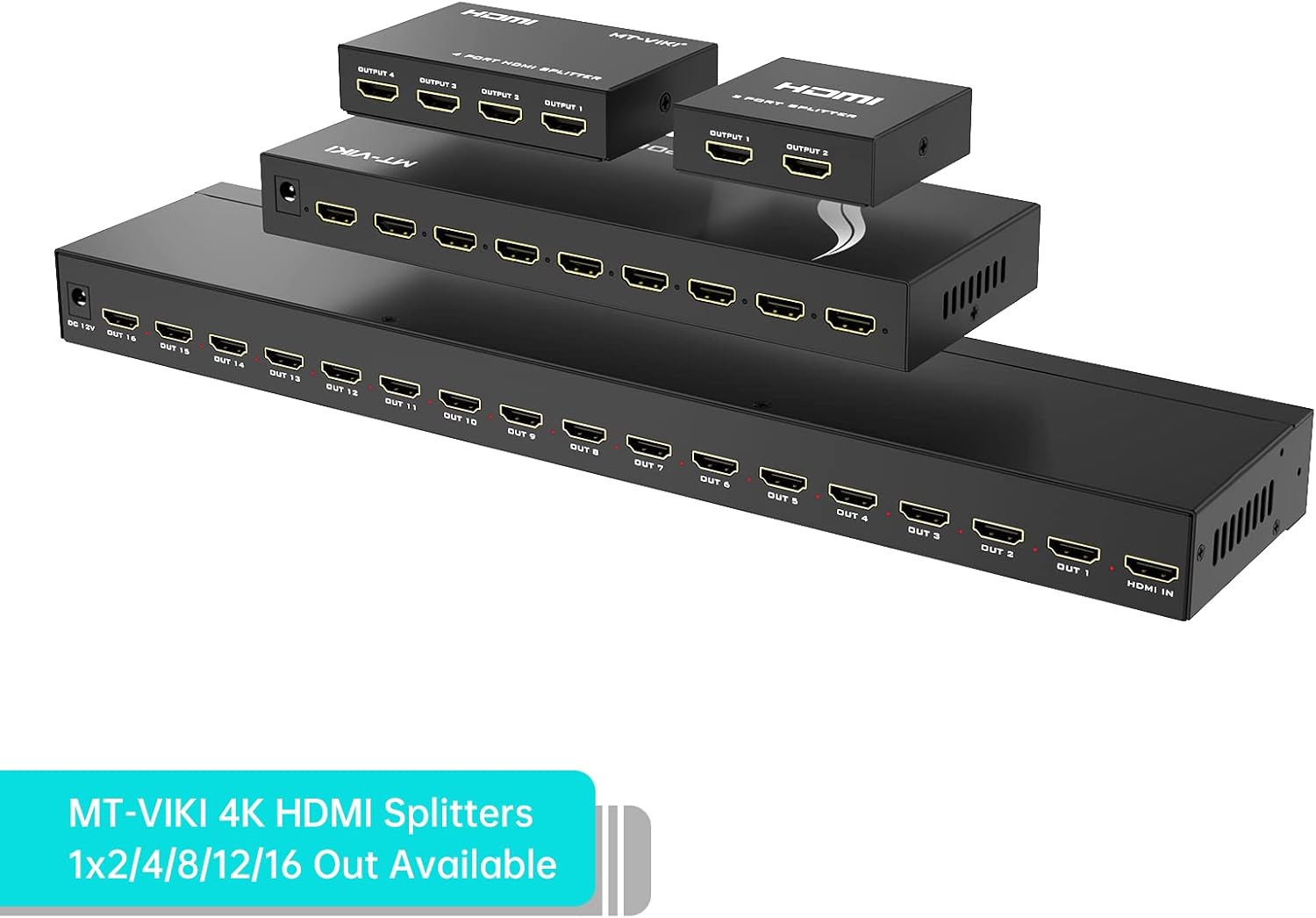 Thumbnail 1 de MT-VIKI HDMI Splitter 1 in 8 Out (Powered) — 8-Port HDMI Signal Duplicator for 4K@30Hz Displays