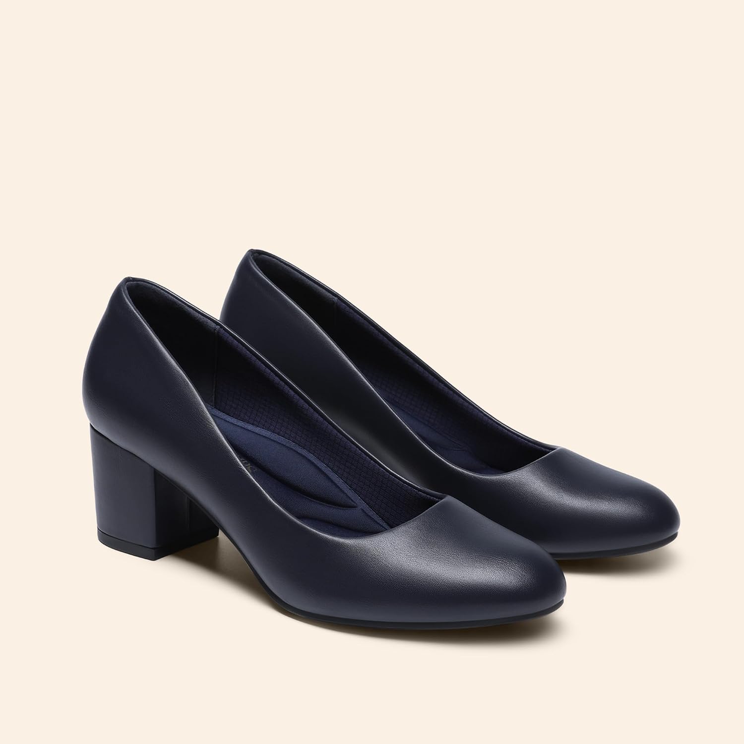 Detalle 1 de DREAM PAIRS Women's Block Heel Pumps with 3D Cushioned Insole, 2.24-Inch Heel