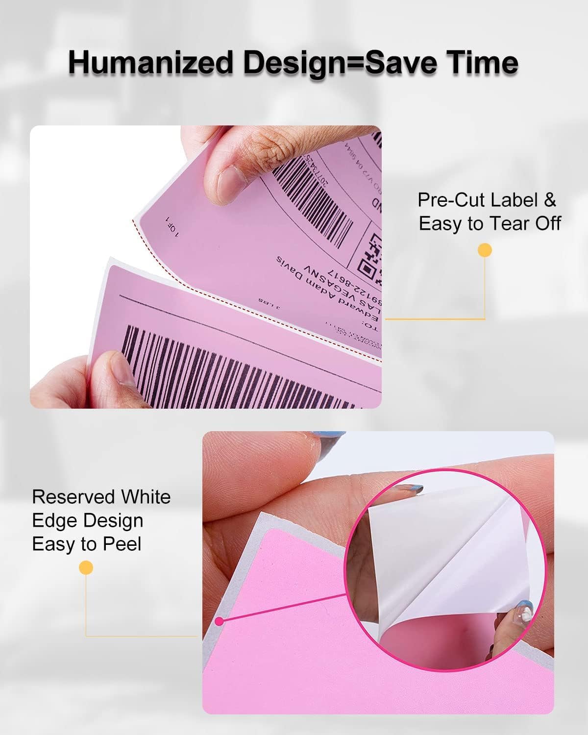 Detalle de Phomemo Etichette Rosa 4x6 500 per Spedizione – Compatibili con MUNBYN, Phomemo e Polono